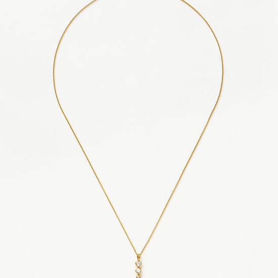 Articulated Reversible Beaded Stone Drop Pendant Necklace | 18ct Gold Plated Vermeil/Cubic Zirconia Necklaces Missoma 