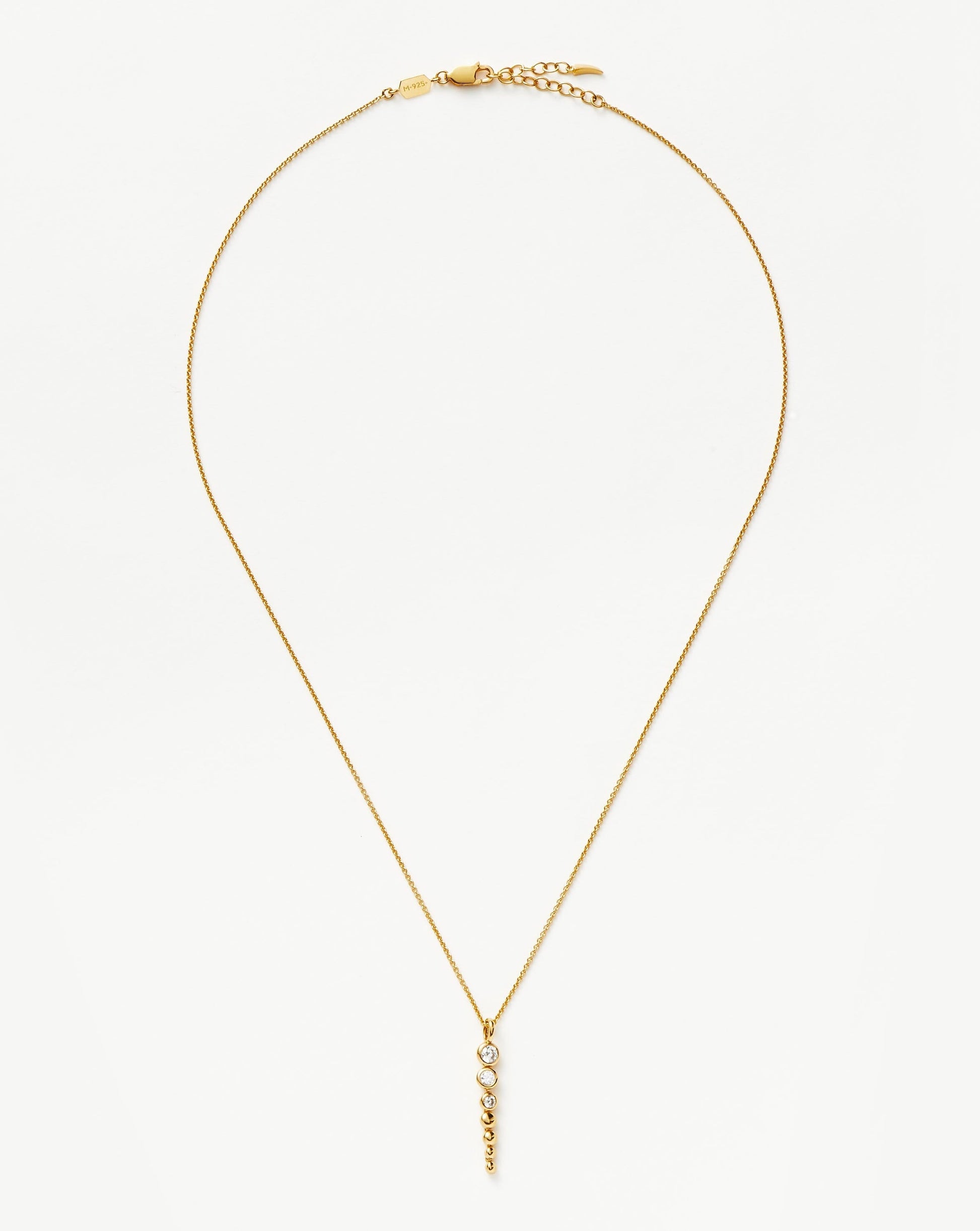 Articulated Reversible Beaded Stone Drop Pendant Necklace | 18ct Gold Plated Vermeil/Cubic Zirconia Necklaces Missoma 