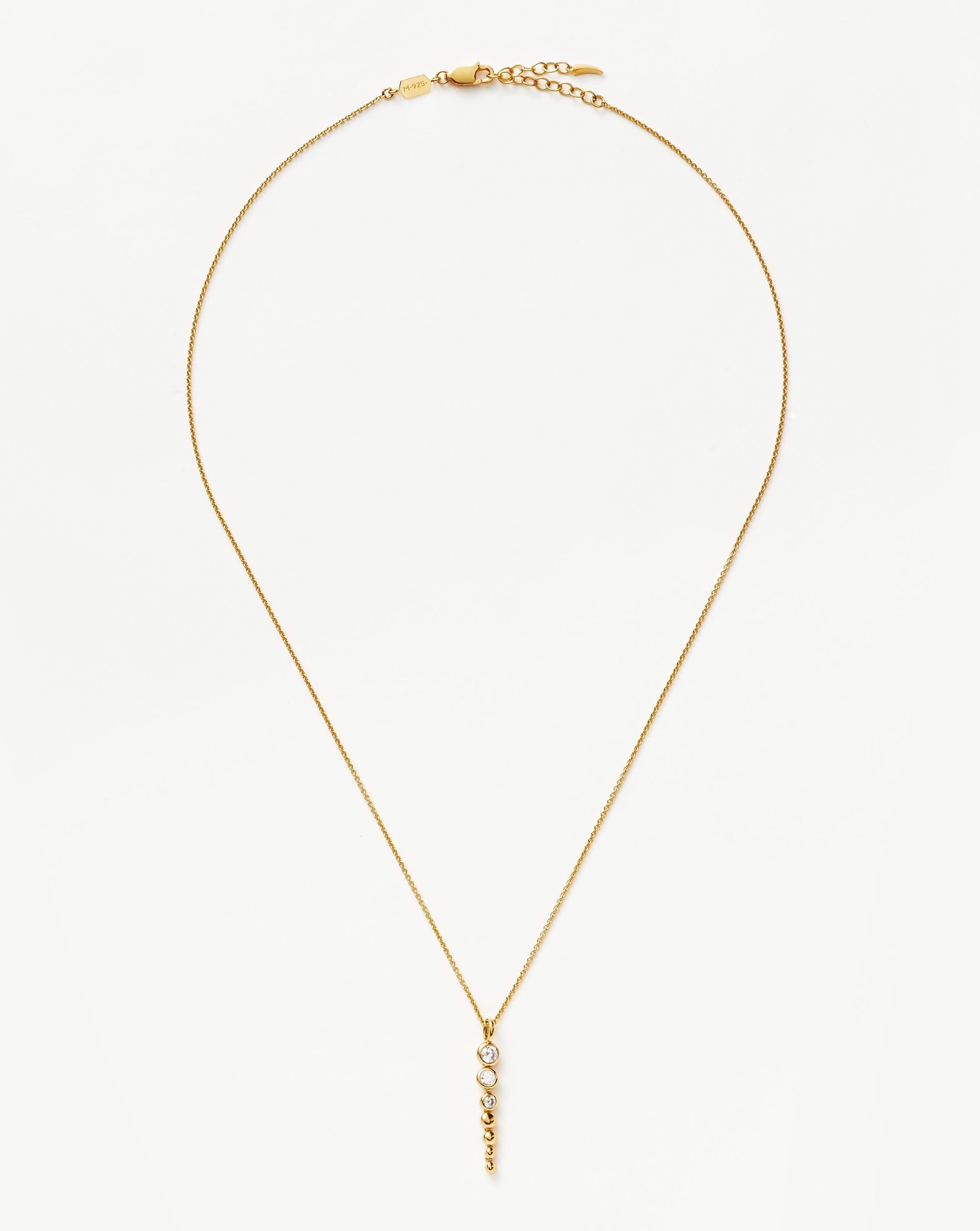 Articulated Reversible Beaded Stone Drop Pendant Necklace | 18ct Gold Plated Vermeil/Cubic Zirconia Necklaces Missoma 