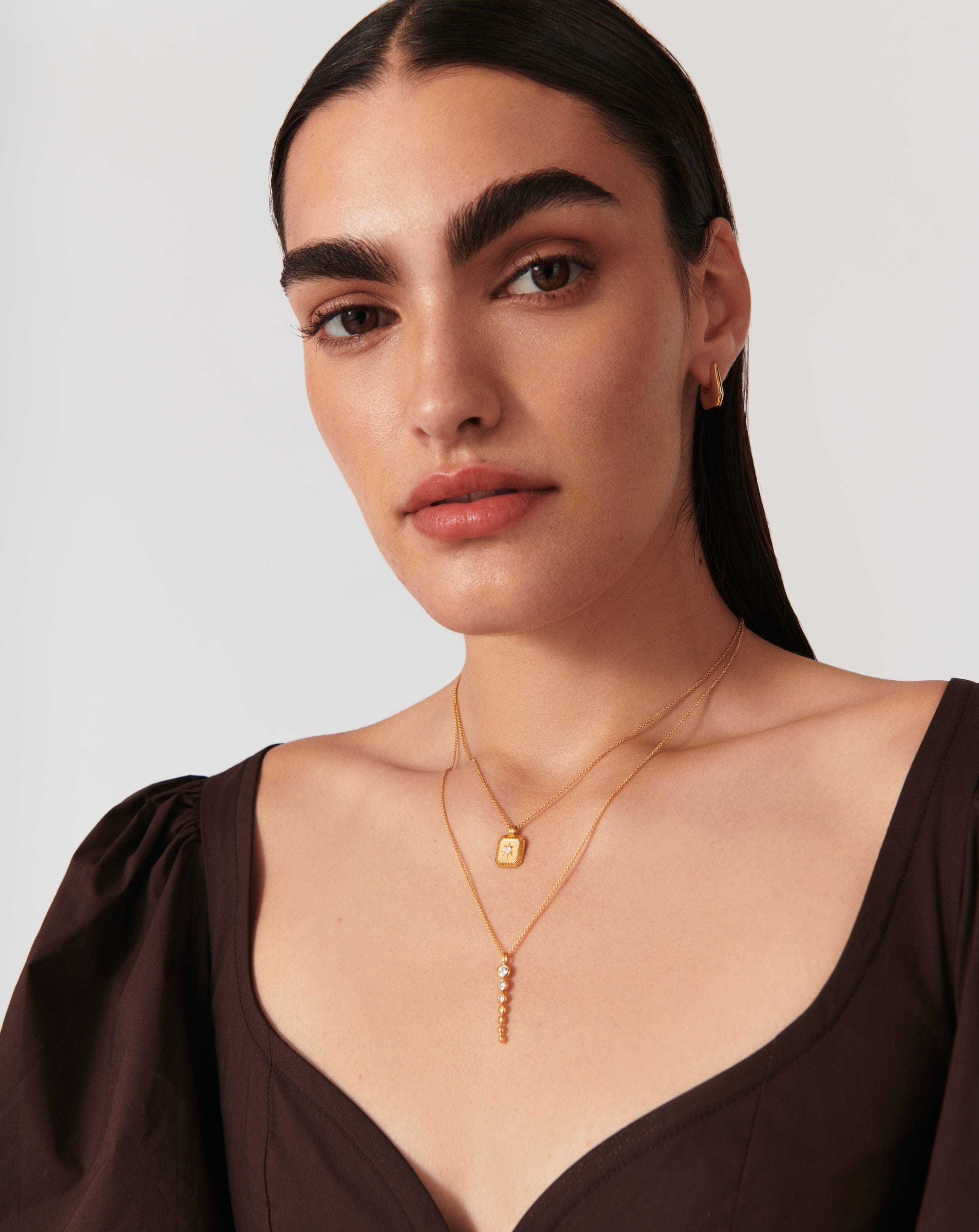 Articulated Reversible Beaded Stone Drop Pendant Necklace | 18ct Gold Plated Vermeil/Cubic Zirconia Necklaces Missoma 