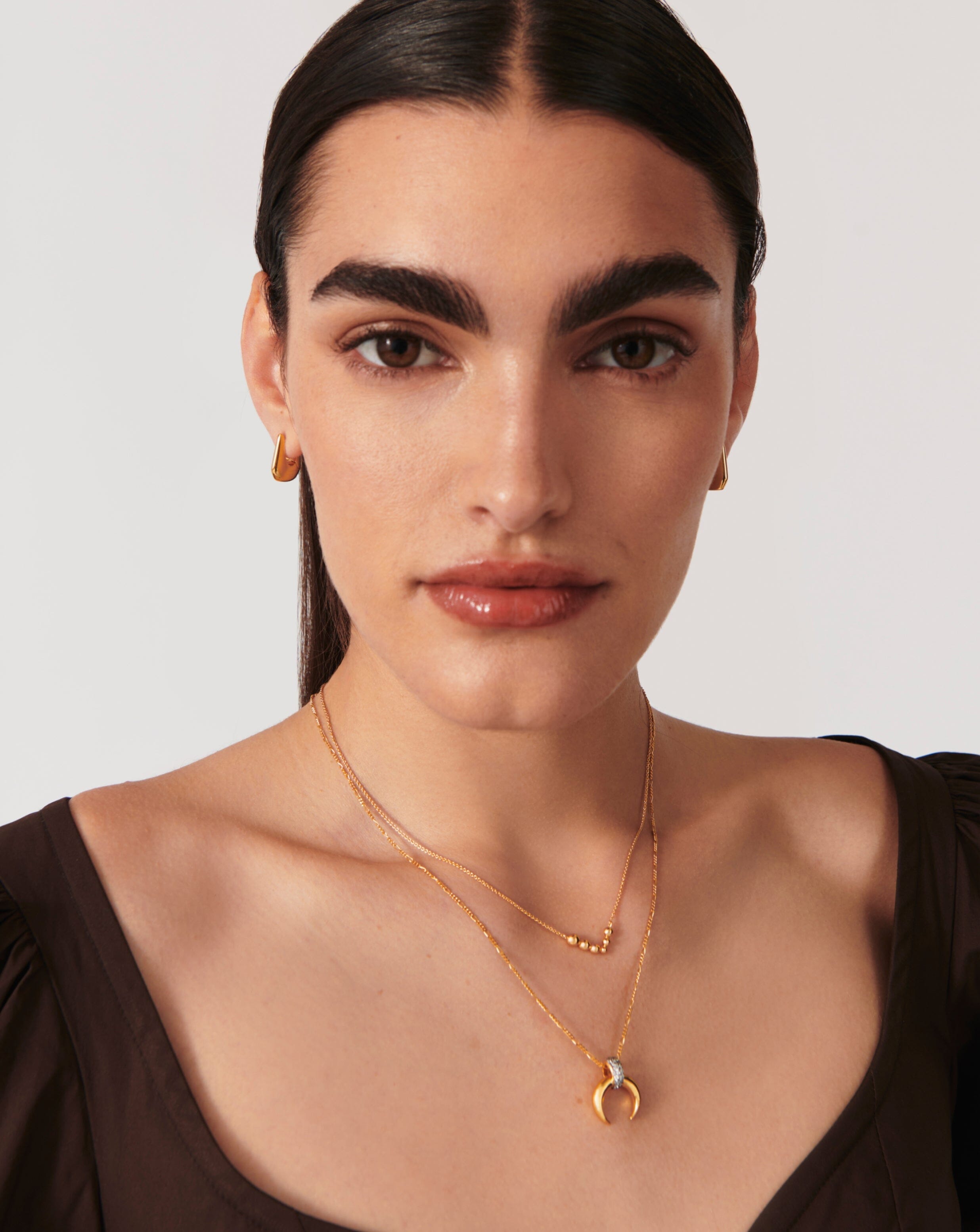 Articulated Reversible Beaded Stone Floating Necklace | 18ct Gold Plated Vermeil/Cubic Zirconia Necklaces Missoma 