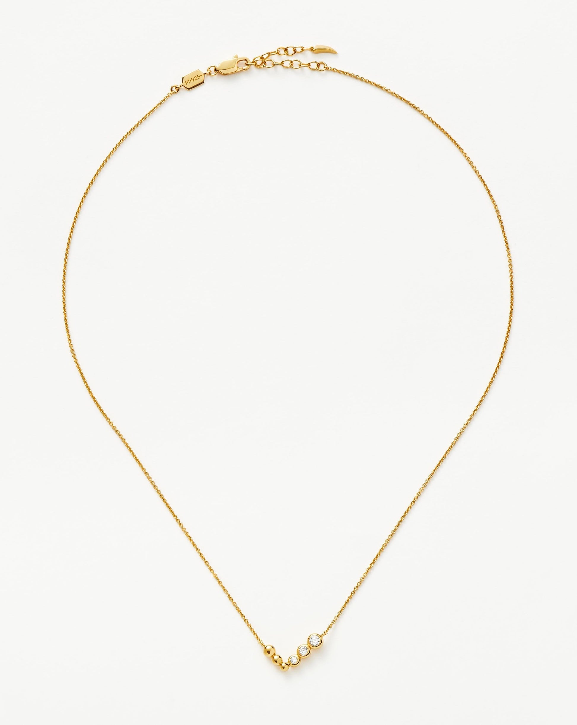 Articulated Reversible Beaded Stone Floating Necklace | 18ct Gold Plated Vermeil/Cubic Zirconia Necklaces Missoma 