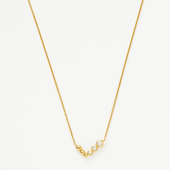 Articulated Reversible Beaded Stone Floating Necklace | 18ct Gold Plated Vermeil/Cubic Zirconia Necklaces Missoma 