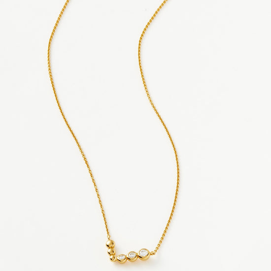 Articulated Reversible Beaded Stone Floating Necklace | 18ct Gold Plated Vermeil/Cubic Zirconia Necklaces Missoma 