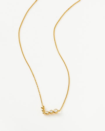 Articulated Reversible Beaded Stone Floating Necklace | 18ct Gold Plated Vermeil/Cubic Zirconia Necklaces Missoma 