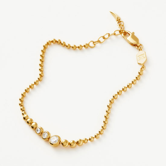 Articulated Reversible Stone Beaded Bracelet | 18ct Gold Plated Vermeil/Cubic Zirconia Bracelets Missoma 