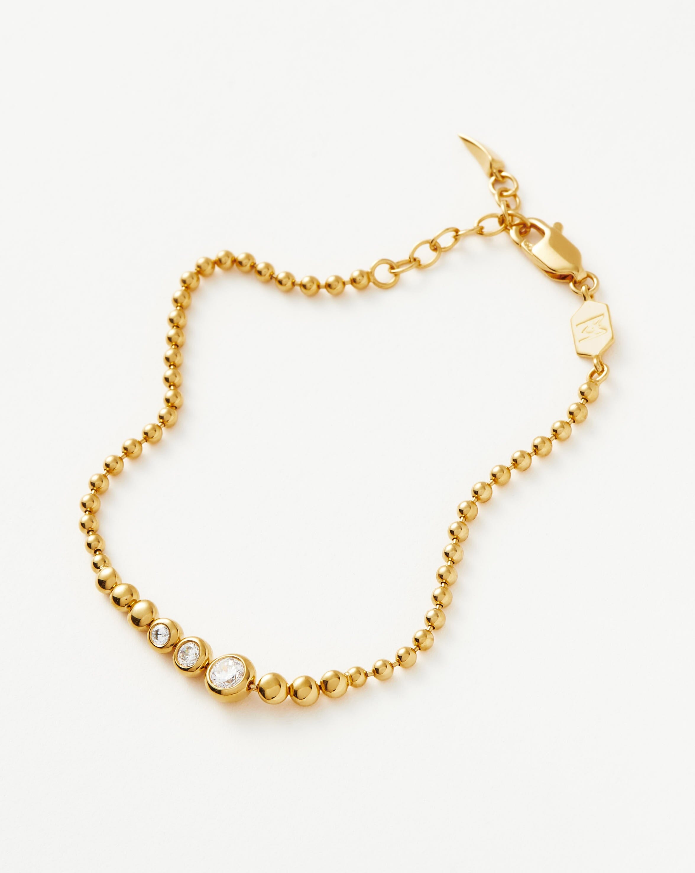 Articulated Reversible Stone Beaded Bracelet | 18ct Gold Plated Vermeil/Cubic Zirconia Bracelets Missoma 