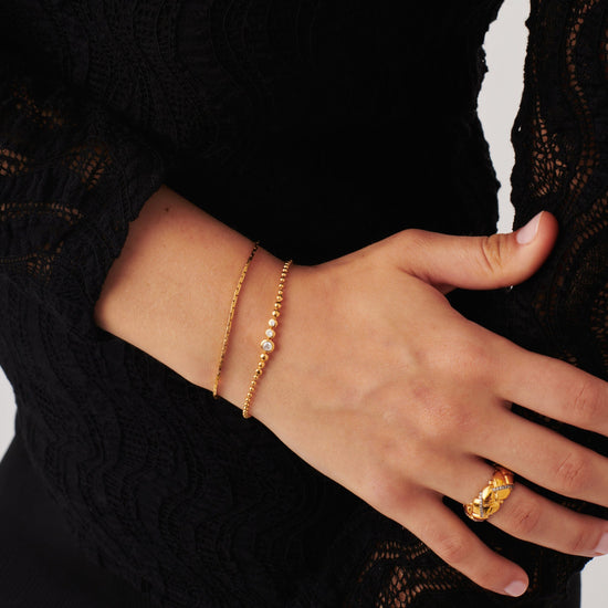 Articulated Reversible Stone Beaded Bracelet | 18ct Gold Plated Vermeil/Cubic Zirconia Bracelets Missoma 