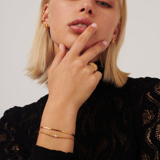 Articulated Reversible Stone Beaded Bracelet | 18ct Gold Plated Vermeil/Cubic Zirconia Bracelets Missoma 