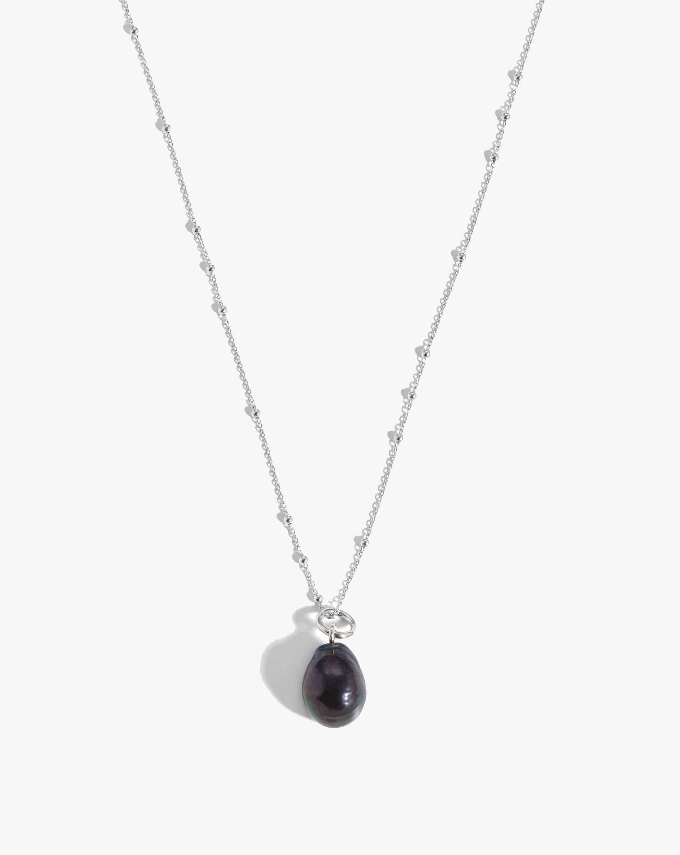 Baroque Pearl Chain Necklace | Sterling Silver/Grey Pearl Necklaces Missoma 