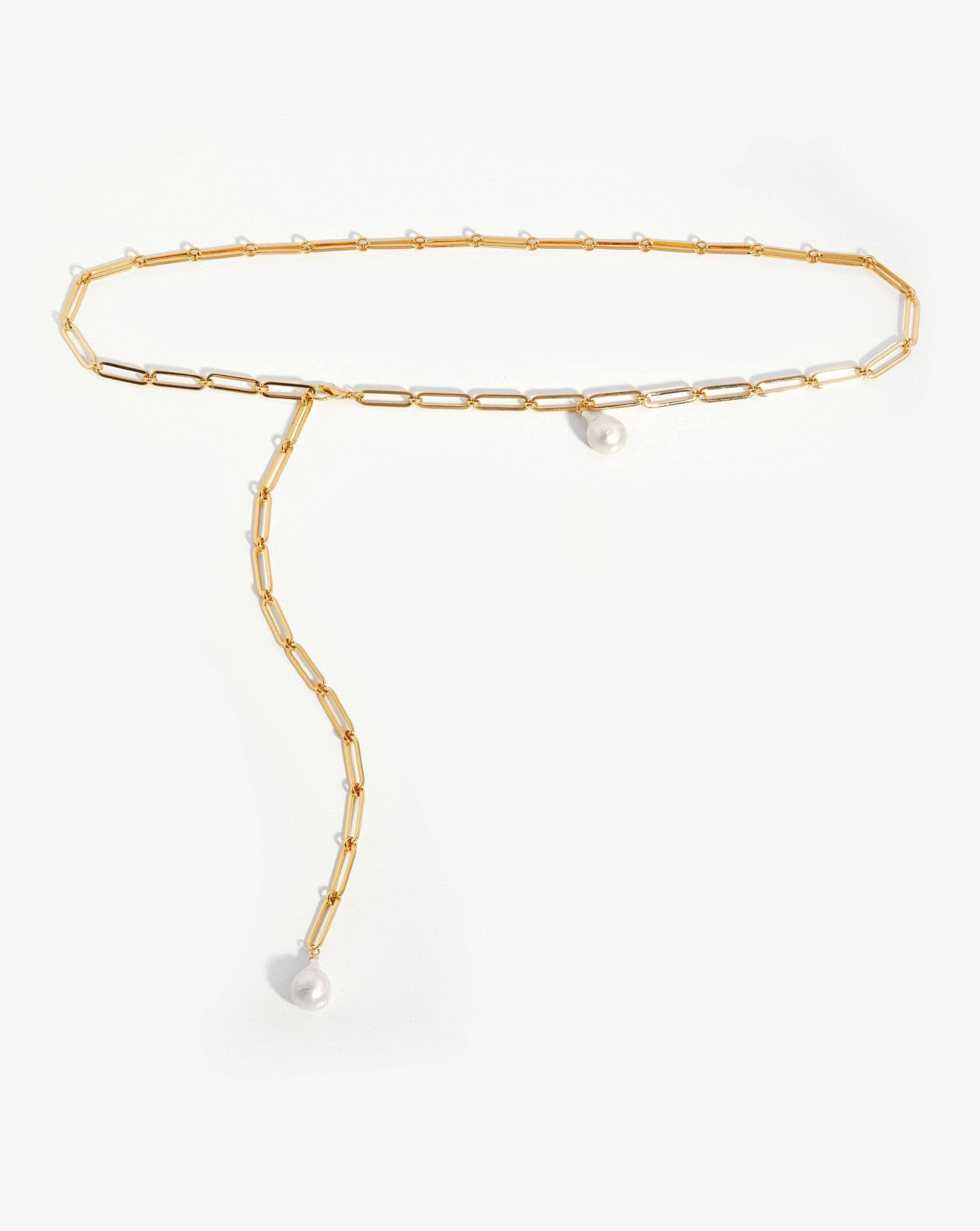 Baroque Pearl Charm Chain Belt | 18ct Gold Plated/Pearl Accessories Missoma 