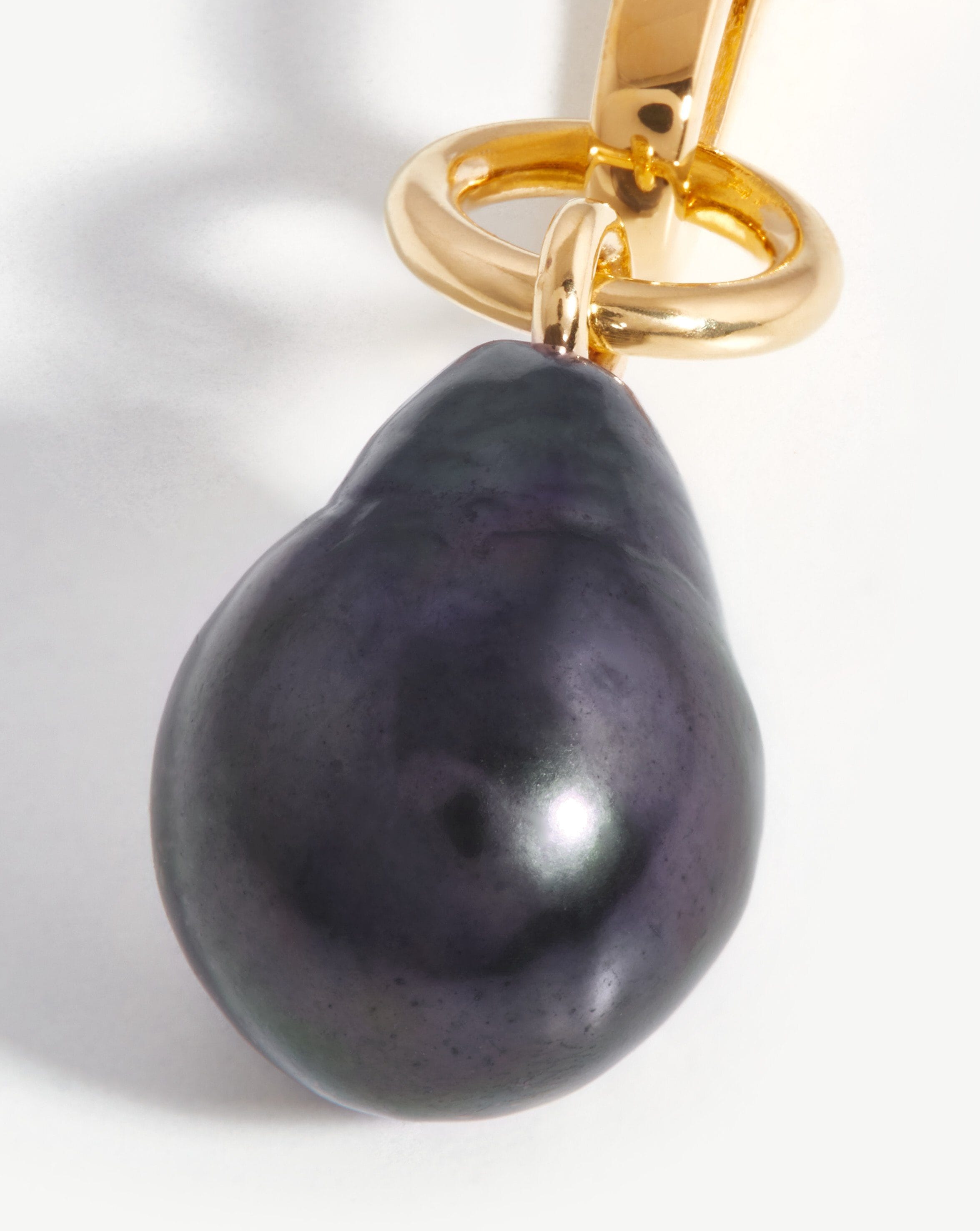Baroque Pearl Clip-On Pendant | 18ct Gold Plated/Grey Pearl Charms & Pendants Missoma 