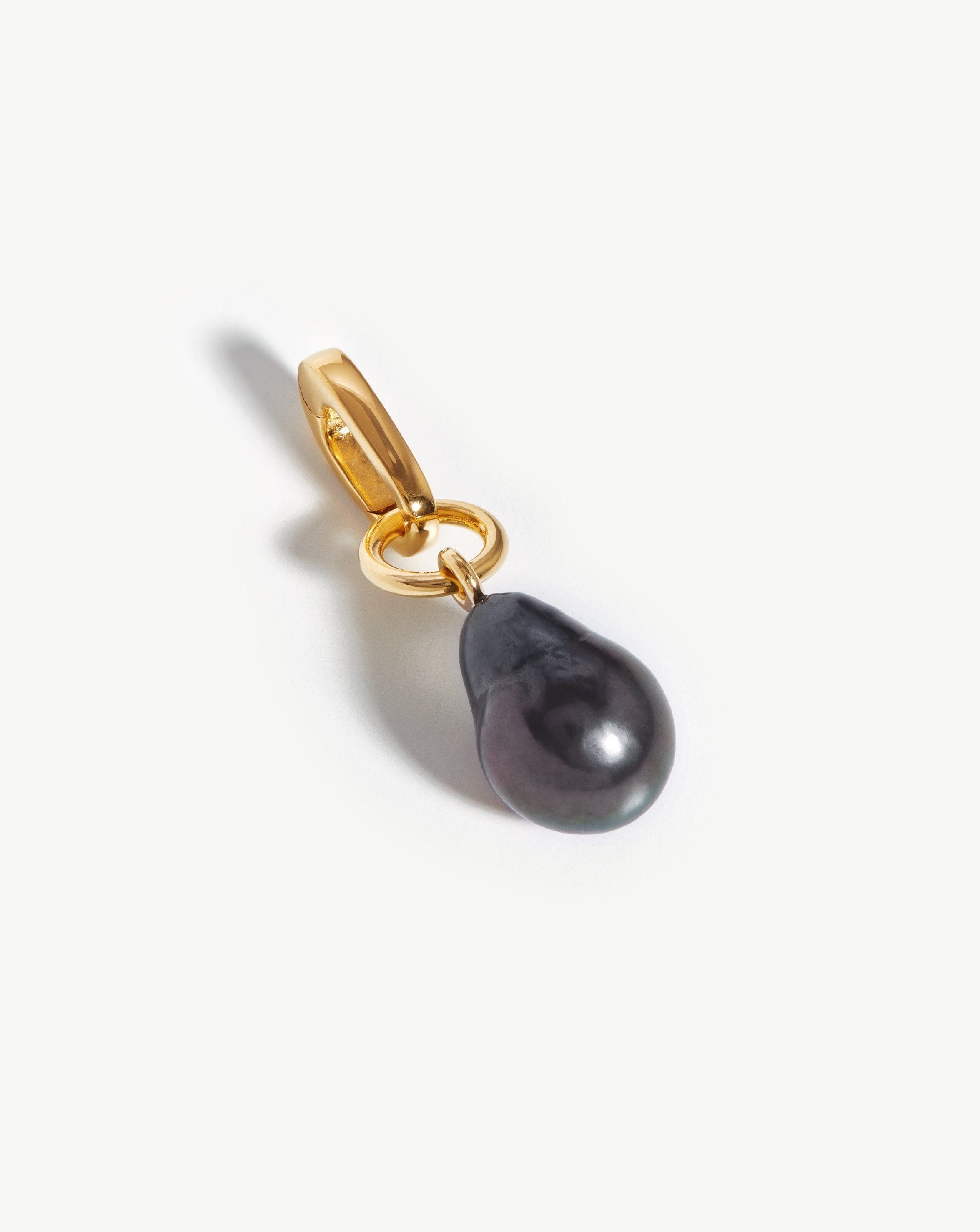 Baroque Pearl Clip-On Pendant | 18ct Gold Plated/Grey Pearl Charms & Pendants Missoma 
