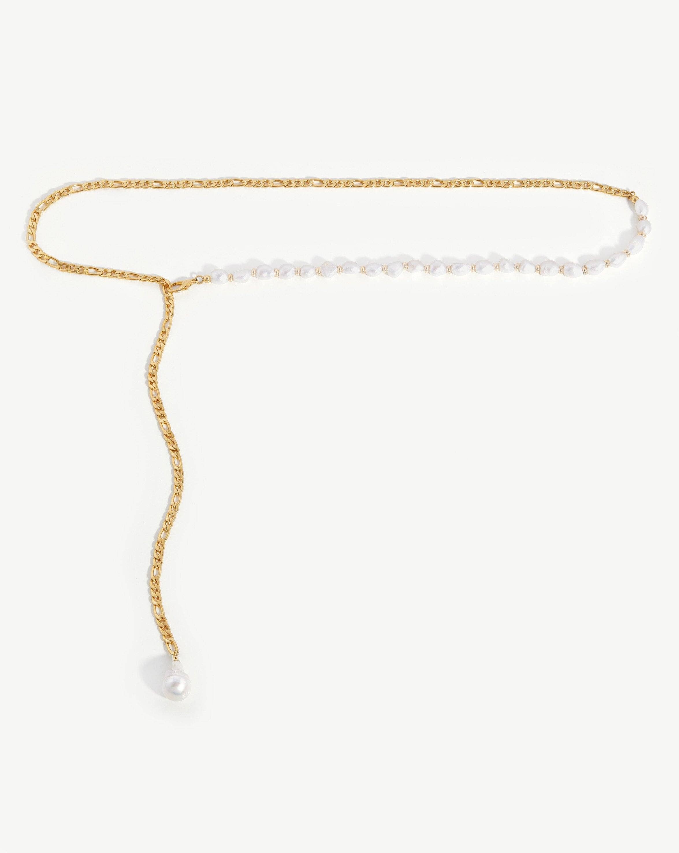 Baroque Pearl Figaro Chain Belt | 18ct Gold Plated/Pearl Accessories Missoma 