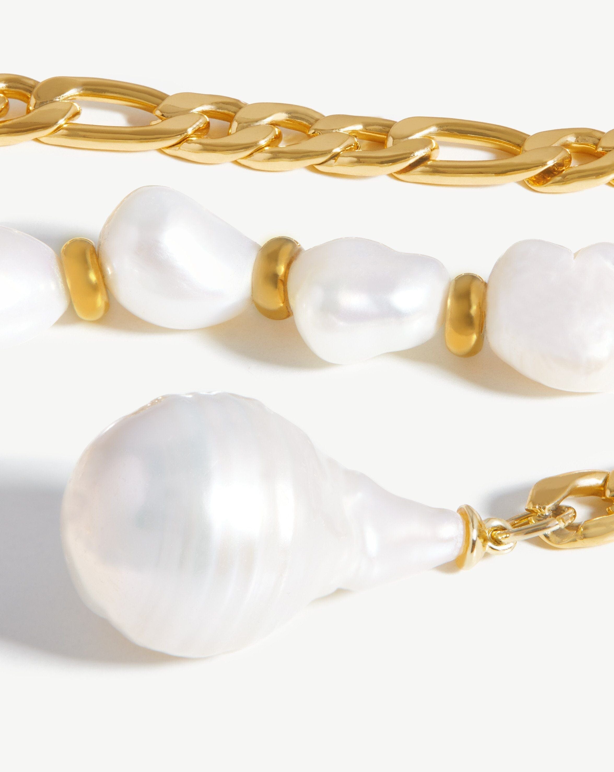Baroque Pearl Figaro Chain Belt | 18ct Gold Plated/Pearl Accessories Missoma 