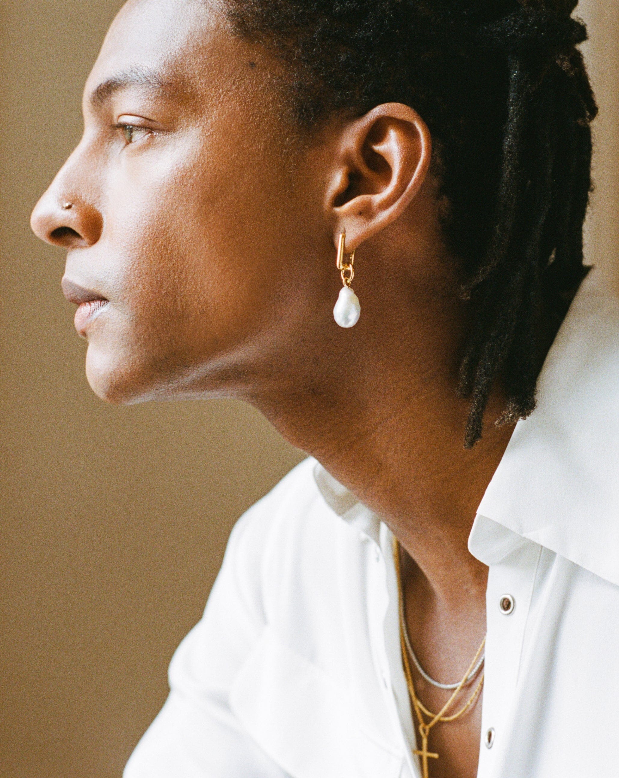 Baroque Pearl Ovate Earrings | 18ct Gold Plated Vermeil/Pearl Earrings Missoma 