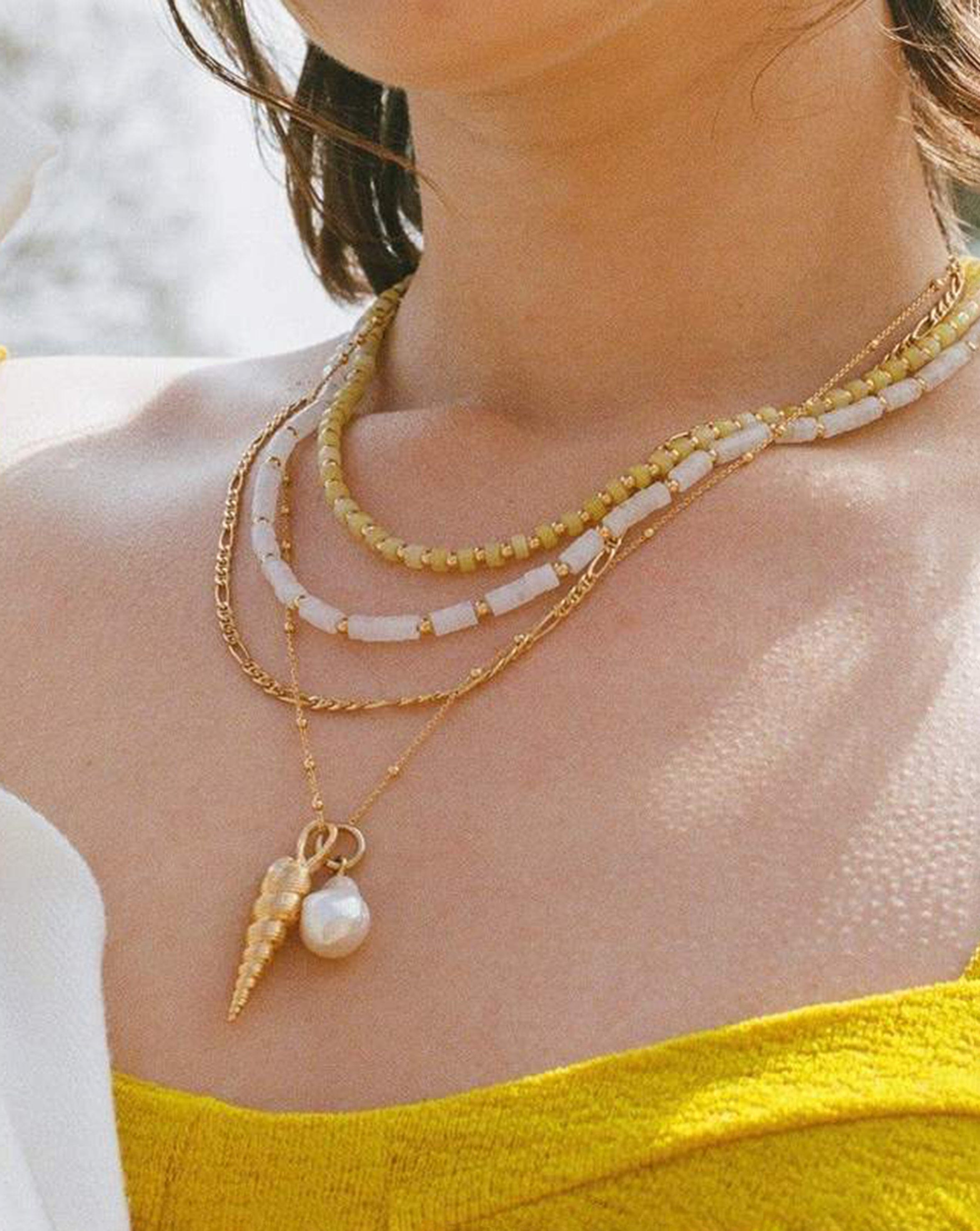 Baroque Pearl & Spiral Shell Pendant Necklace | 18ct Gold Plated/Pearl Necklaces Missoma Limited 