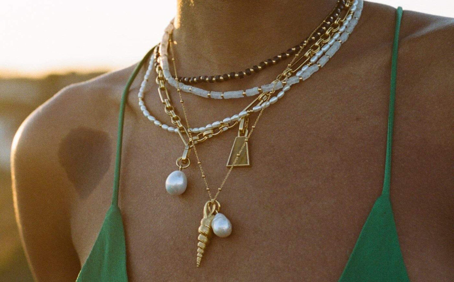 Baroque Pearl & Spiral Shell Pendant Necklace | 18ct Gold Plated/Pearl Necklaces Missoma Limited 