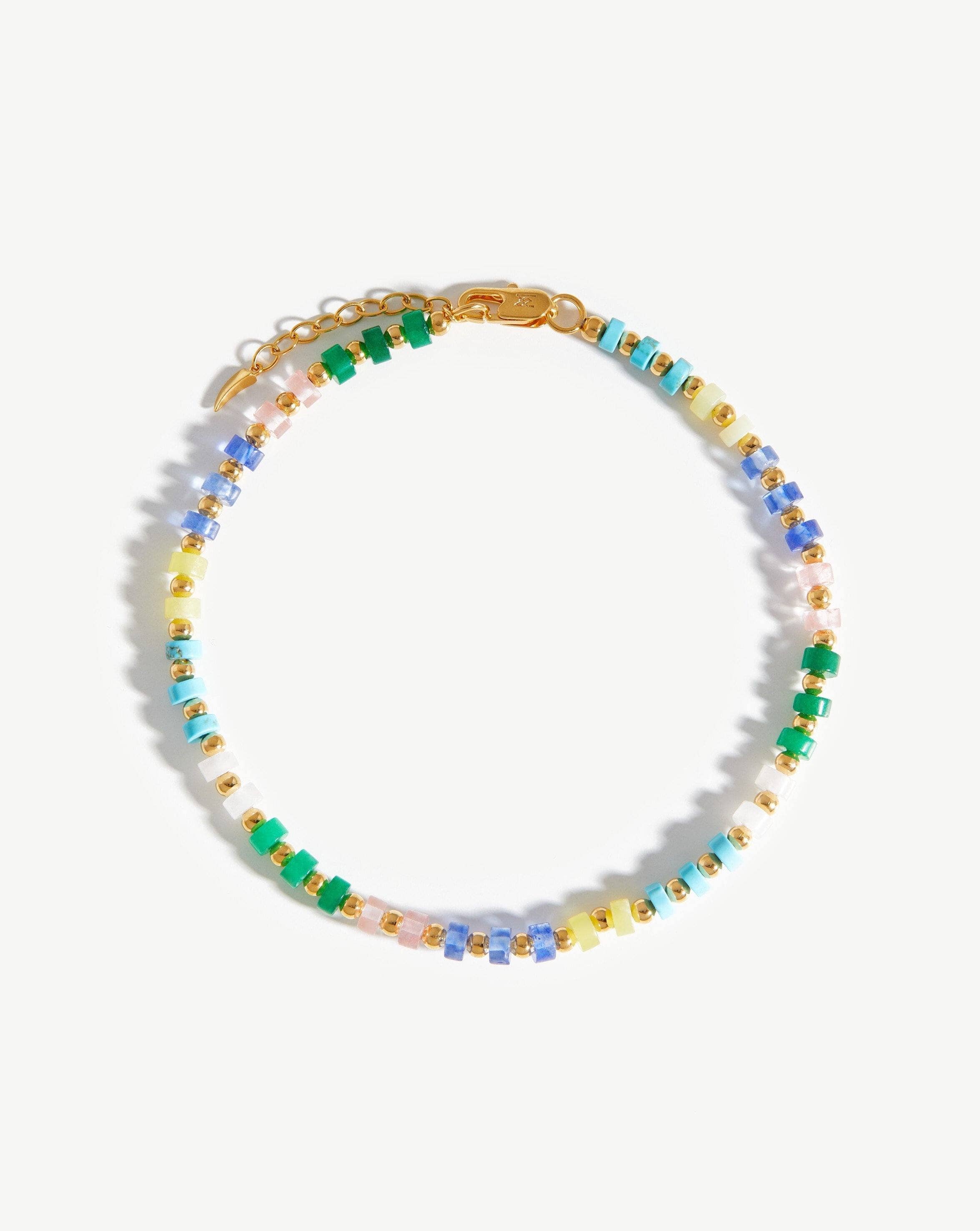 Beaded Anklet | 18ct Gold Plated/Multi Pastel Beaded Anklets Missoma 