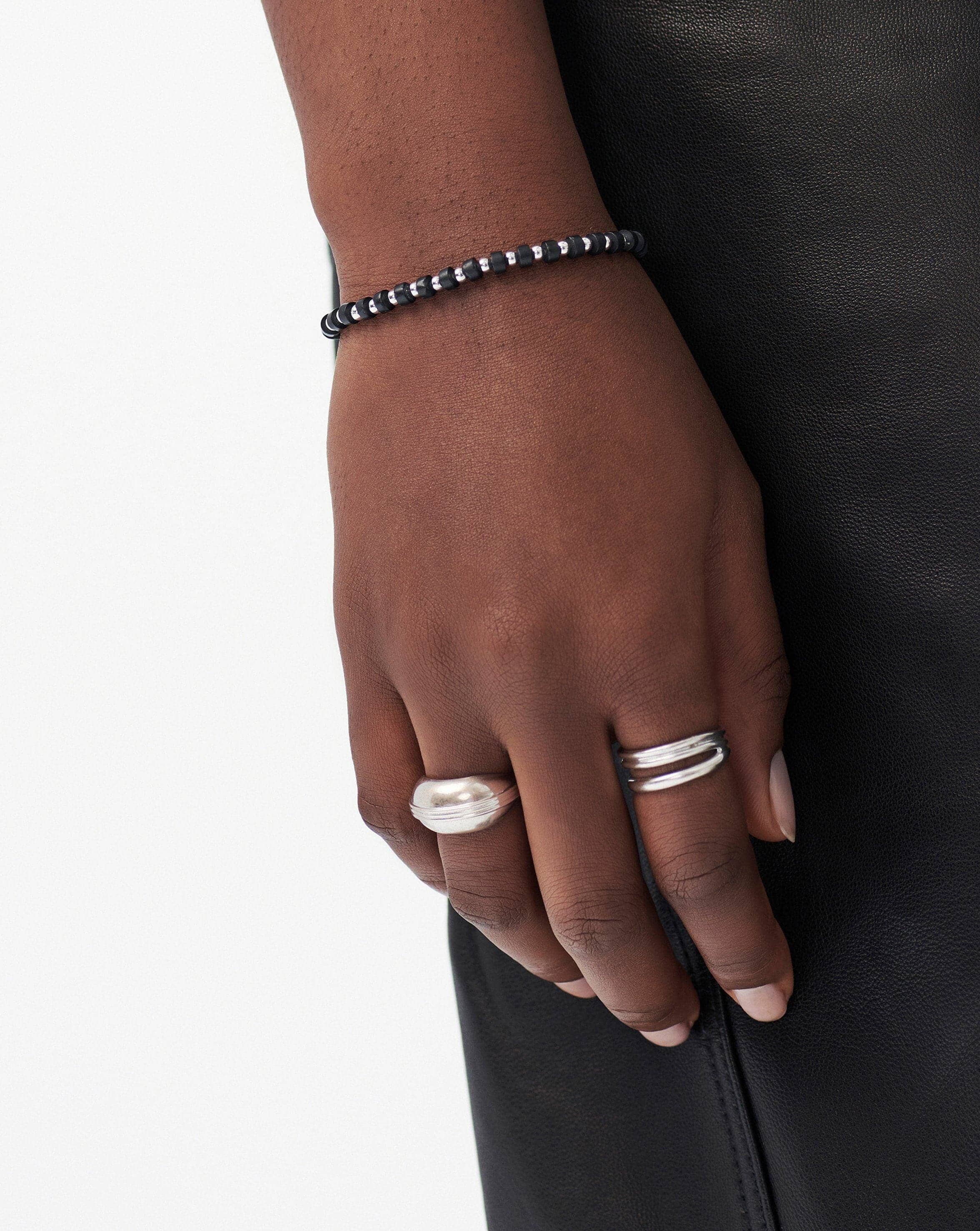 Beaded Bracelet | Silver Plated/Black Onyx Bracelets Missoma 