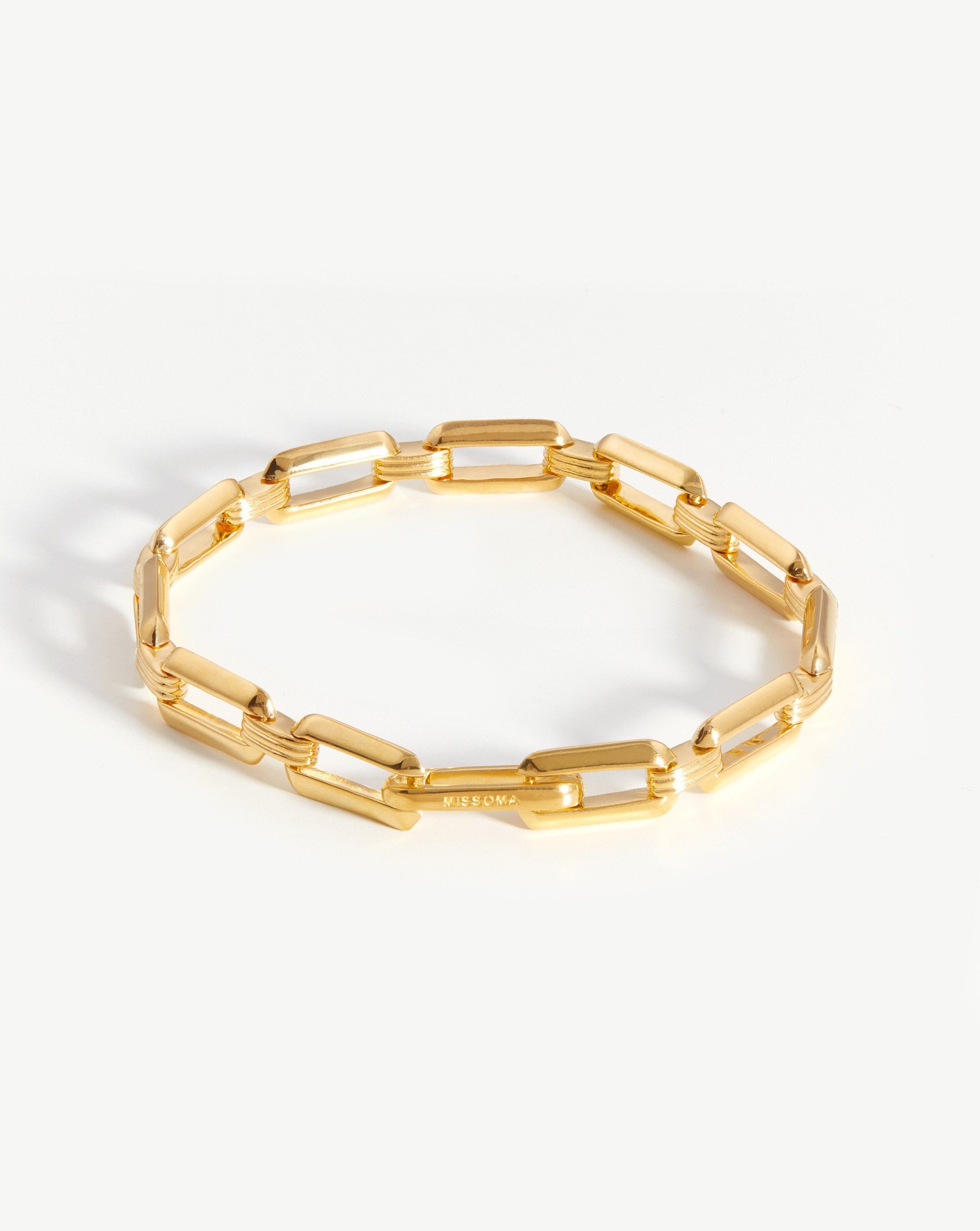 Bevelled Chain Bracelet | 18ct Gold Plated Bracelets Missoma 18ct Gold Plated S/M 