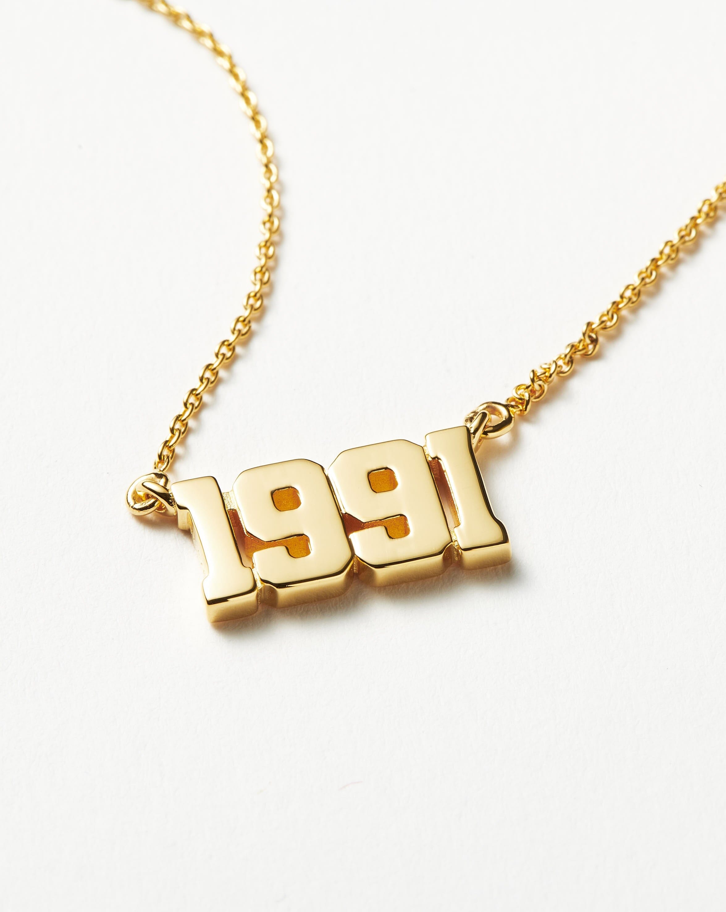 Birth Year Necklace - Year 1991 | 18ct Gold Plated Vermeil Necklaces Missoma 