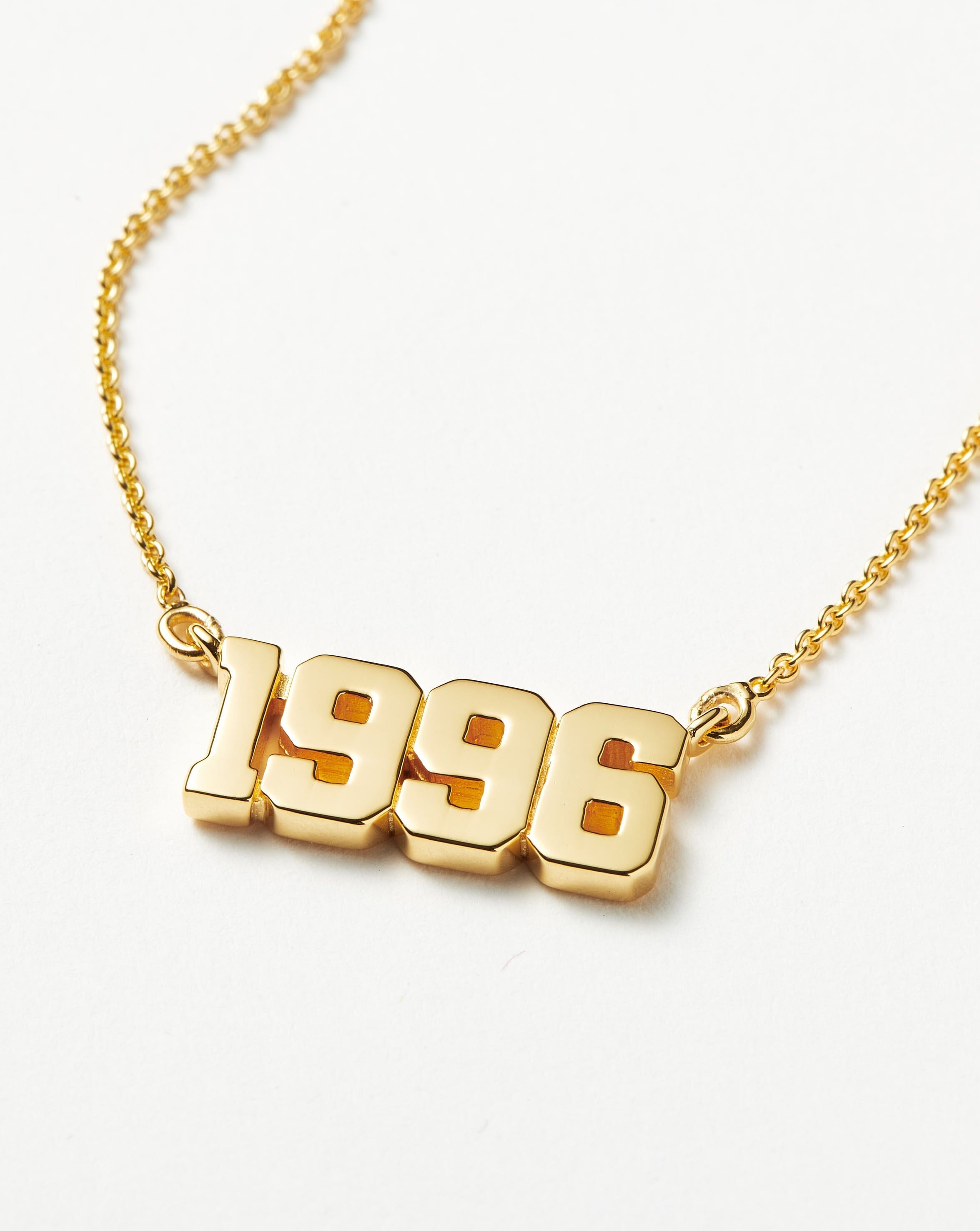 Birth Year Necklace Year 1996 18ct Gold Plated Vermeil