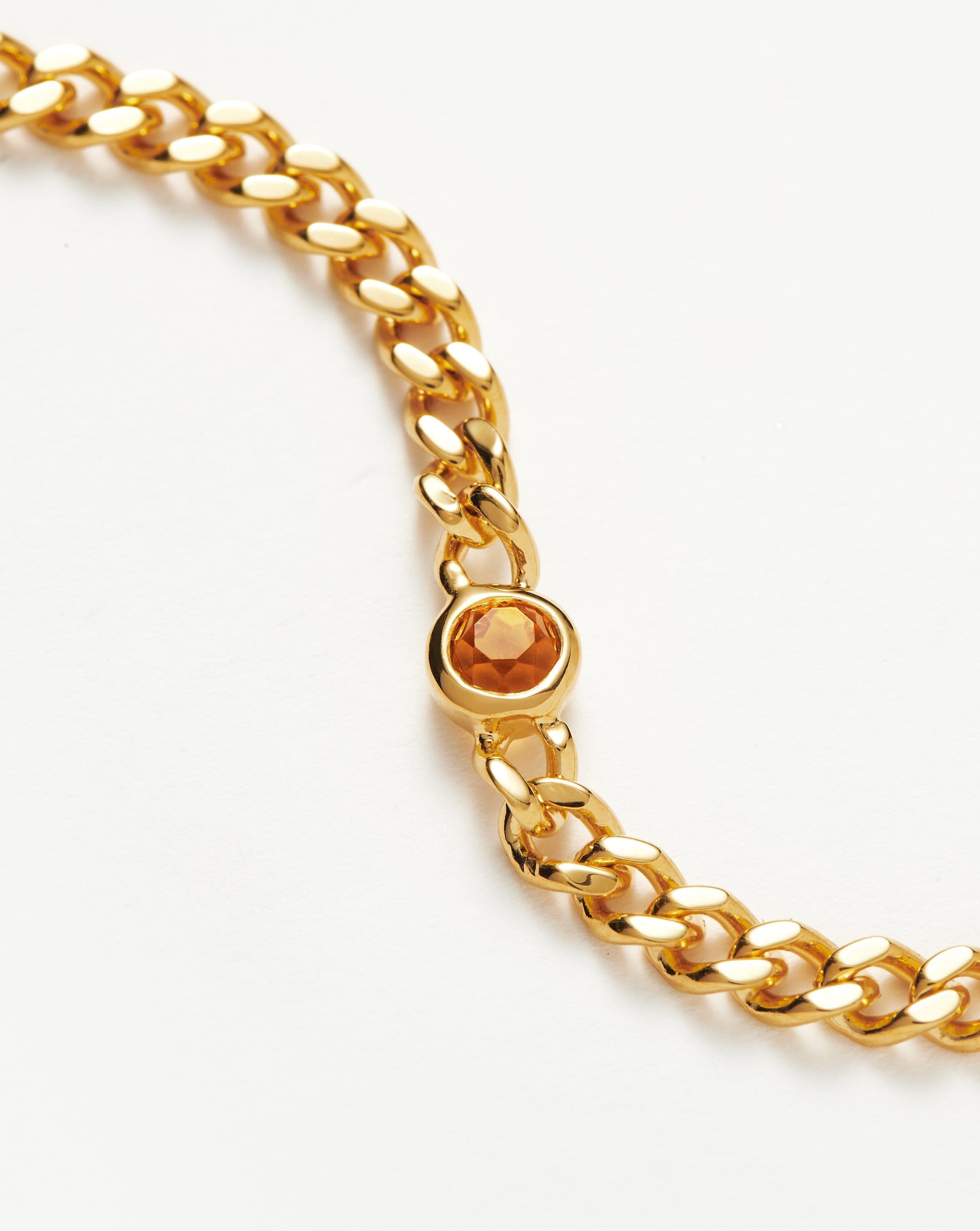 Birthstone Chain Bracelet - November | 18ct Gold Plated Vermeil/Citrine Bracelets Missoma 
