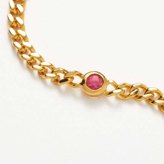 Birthstone Chain Bracelet - October | 18ct Gold Plated Vermeil/Pink Tourmaline Bracelets Missoma 