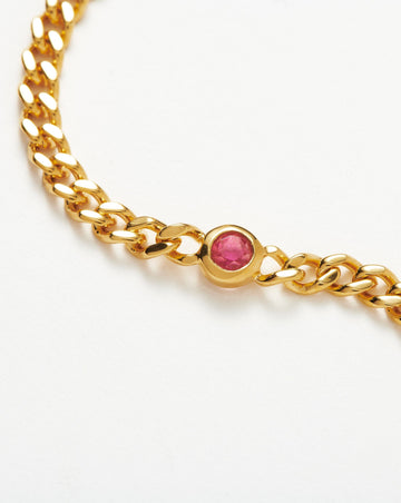 Birthstone Chain Bracelet - October | 18ct Gold Plated Vermeil/Pink Tourmaline Bracelets Missoma 