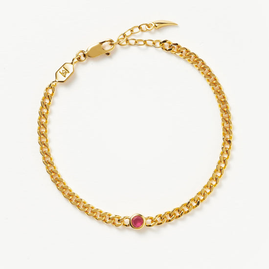 Birthstone Chain Bracelet - October | 18ct Gold Plated Vermeil/Pink Tourmaline Bracelets Missoma 
