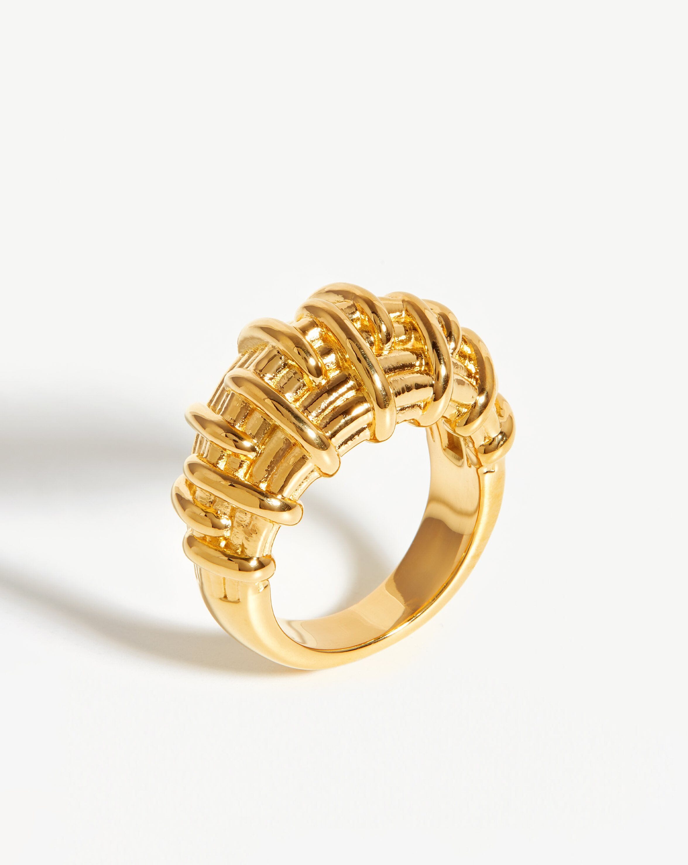 Bombe Raffia Ring | 18ct Gold Plated Rings Missoma 