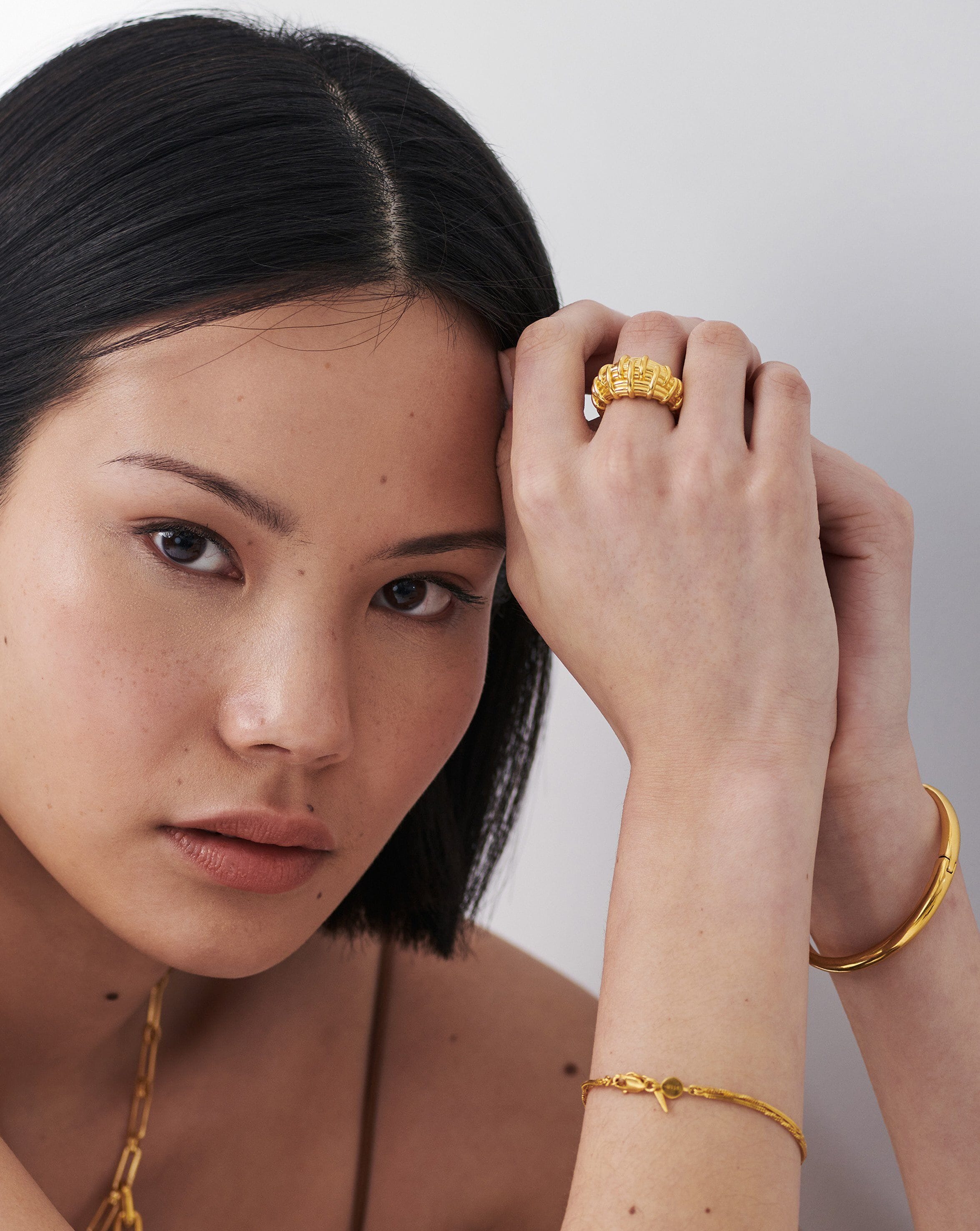 Bombe Raffia Ring | 18ct Gold Plated Rings Missoma 