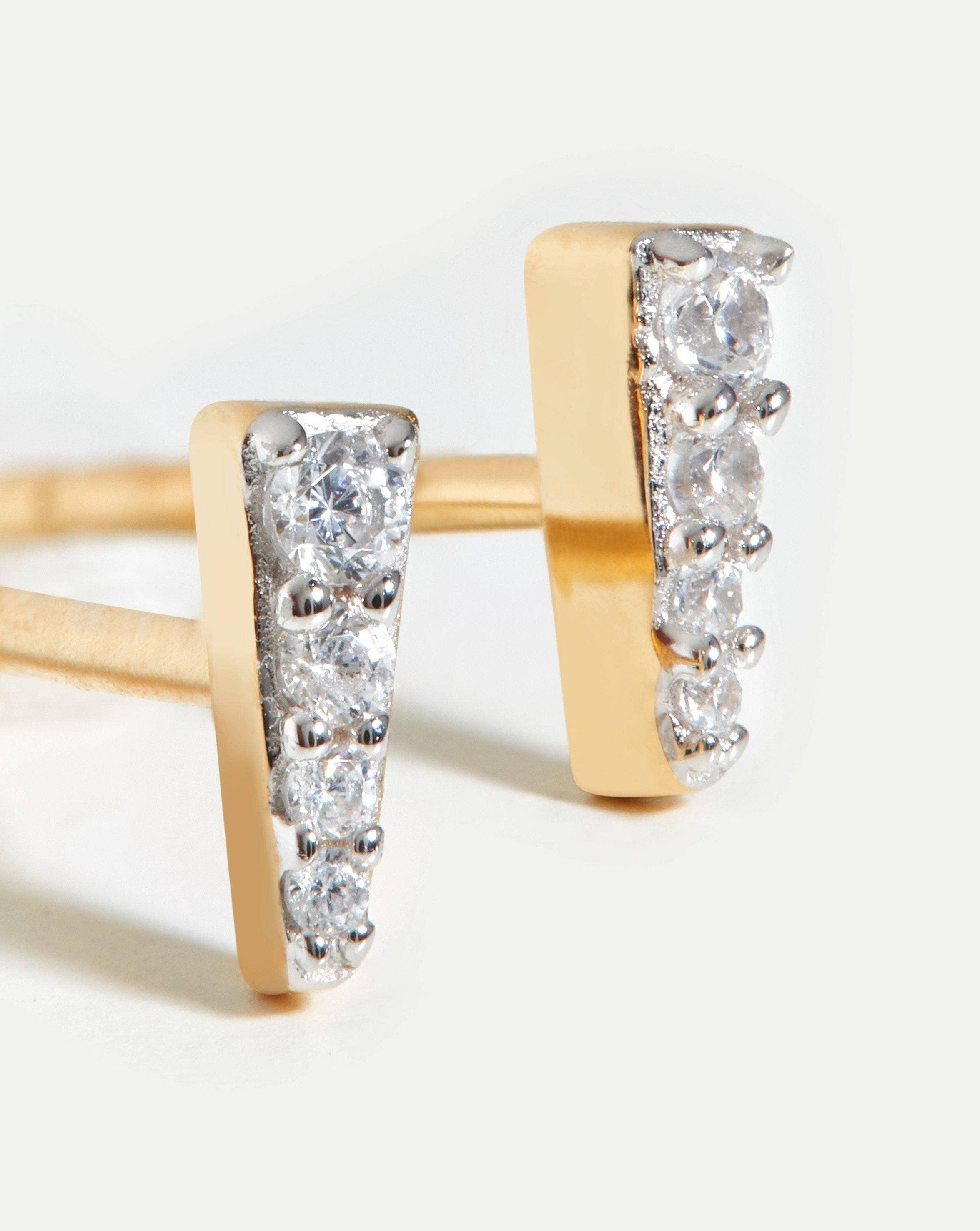 Celestial Pave Spike Stud Earrings | 18ct Gold Plated Vermeil/Cubic Zirconia Earrings Missoma 