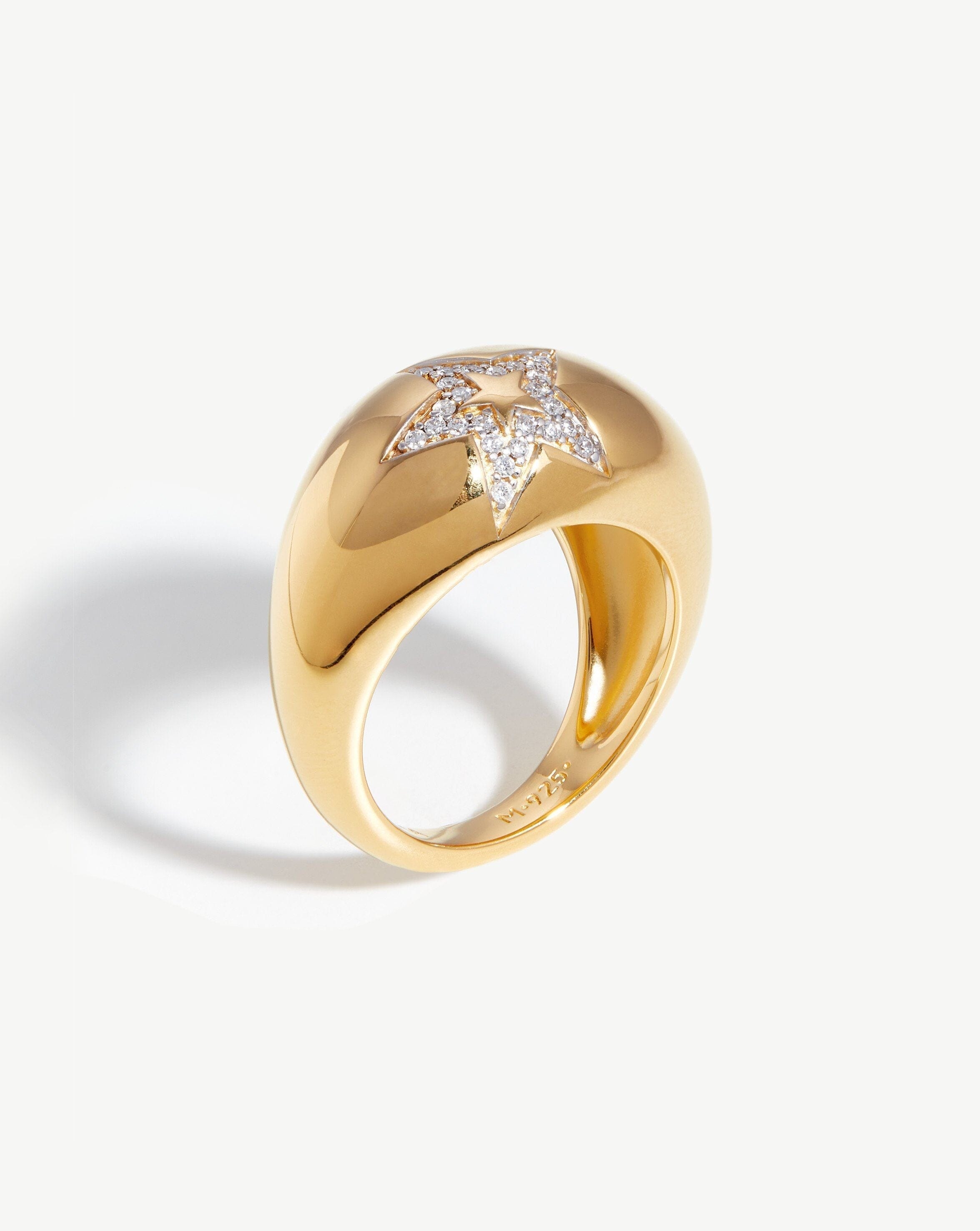 Celestial Pave Star Dome Ring | 18ct Gold Plated Vermeil/Cubic Zirconia Rings Missoma 