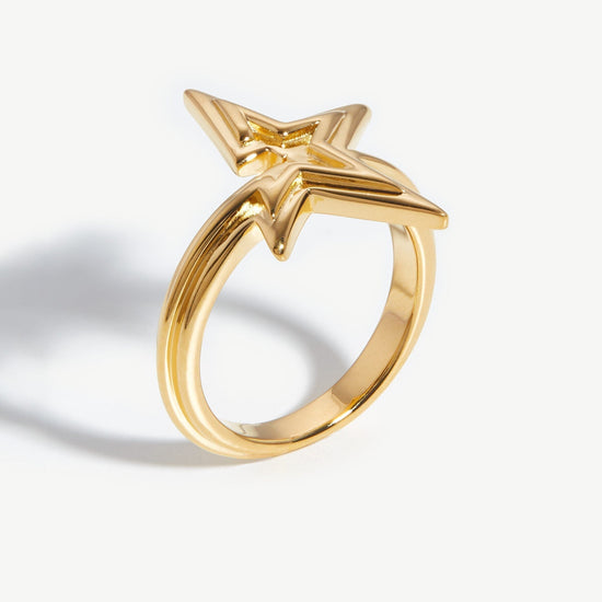 Celestial Ridge Star Ring | 18ct Gold Plated Vermeil Rings Missoma 