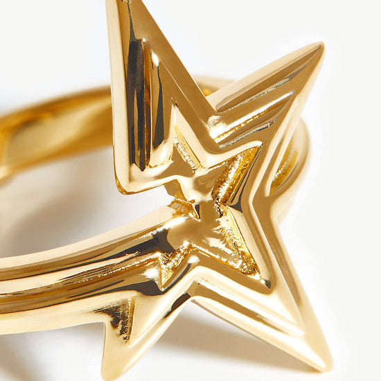 Celestial Ridge Star Ring | 18ct Gold Plated Vermeil Rings Missoma 