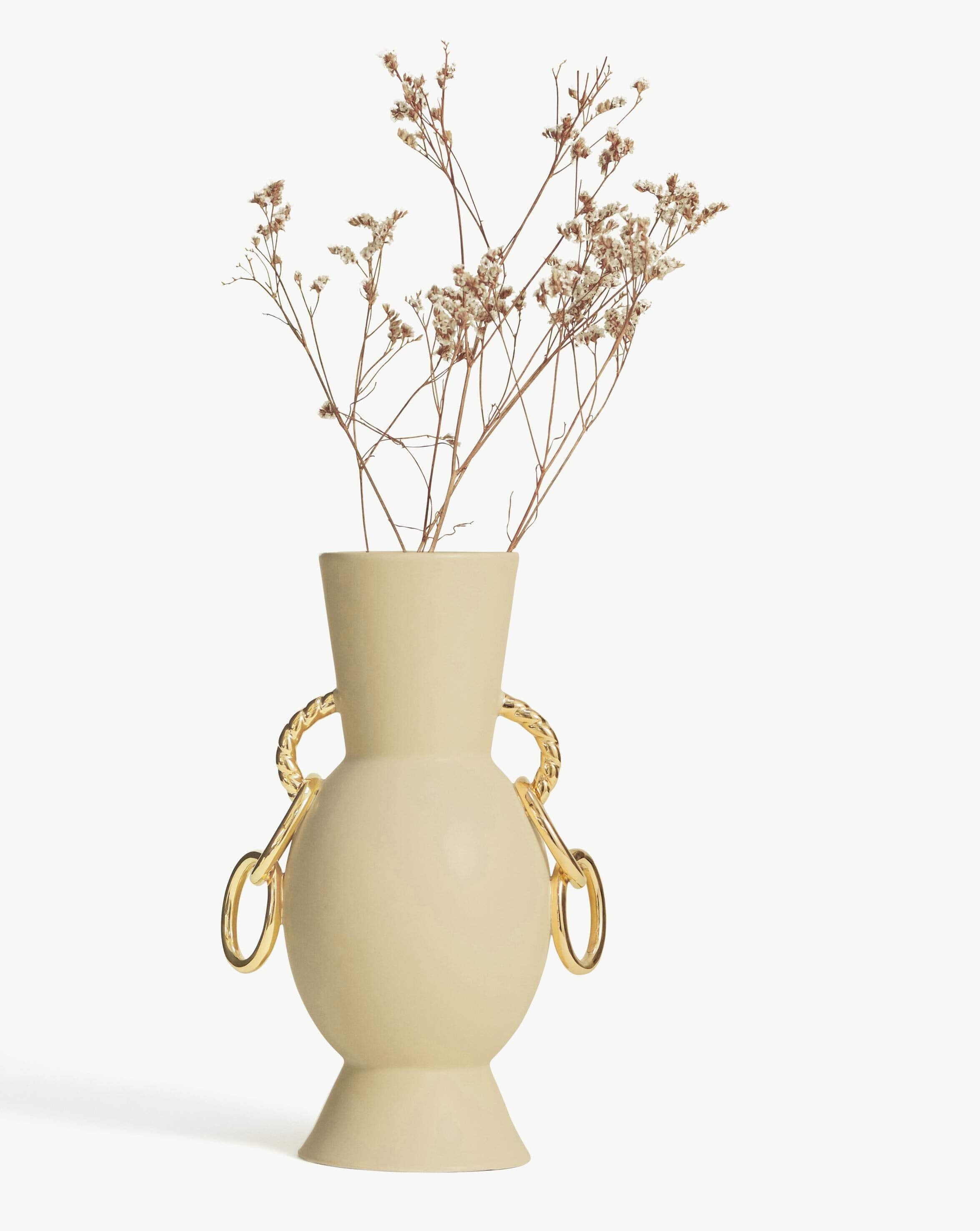 Chain Reaction Ceramic Vase | Ceramic/Beige Homeware Missoma 