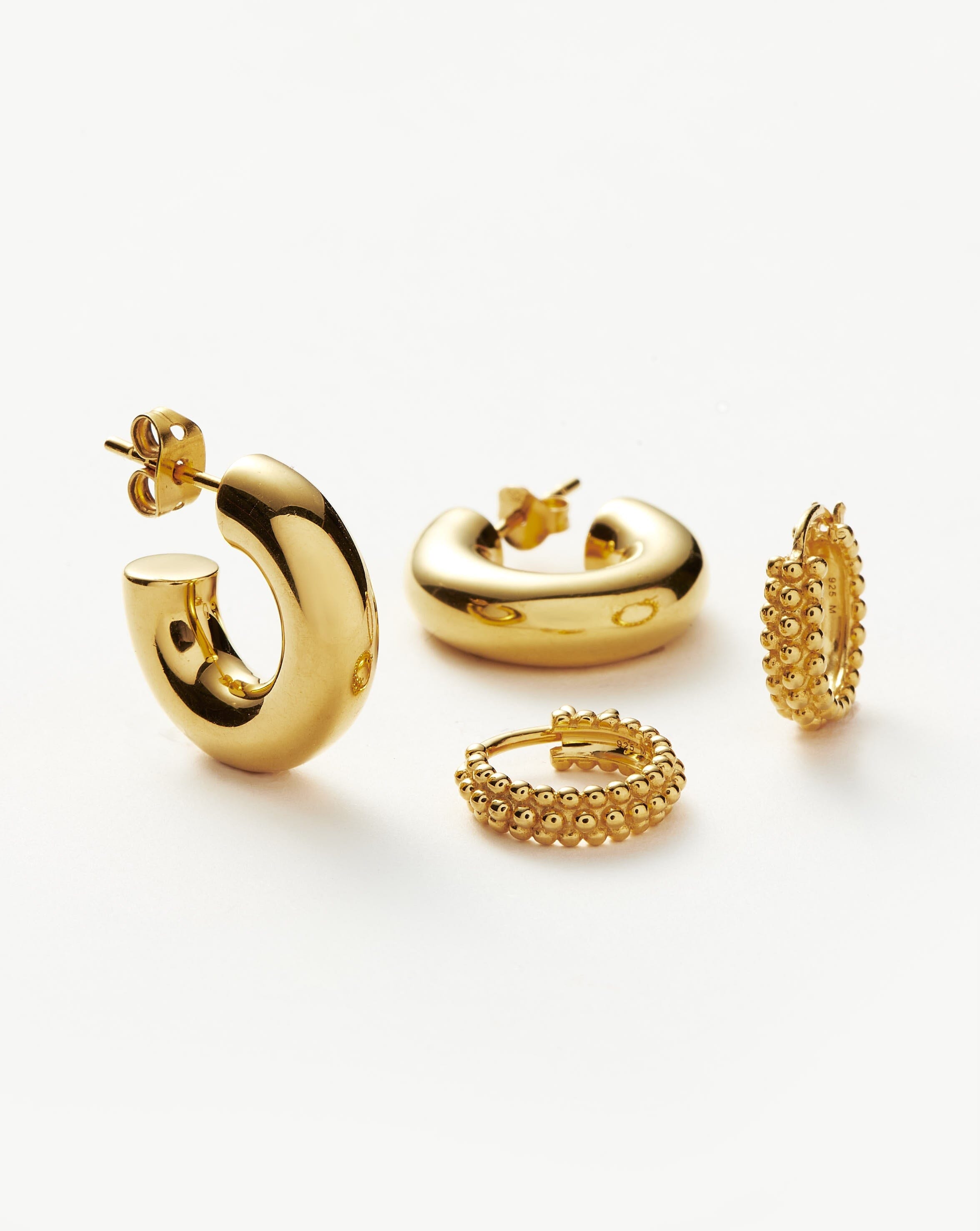 Chubby & Baya Hoop Earring Set | 18ct Gold Plated Vermeil Layering Sets Missoma 18ct Gold Plated Vermeil 