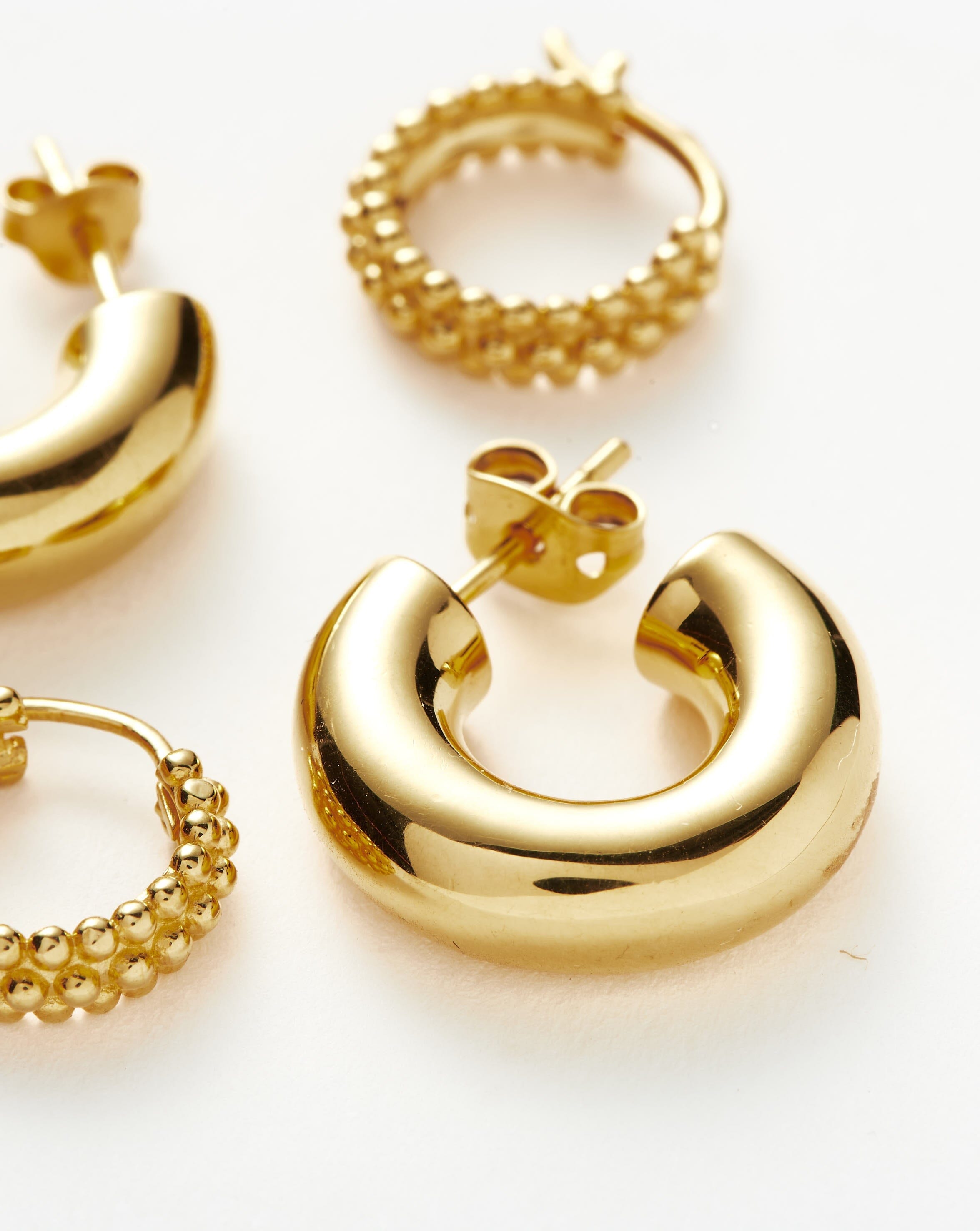 Chubby & Baya Hoop Earring Set | 18ct Gold Plated Vermeil Layering Sets Missoma 