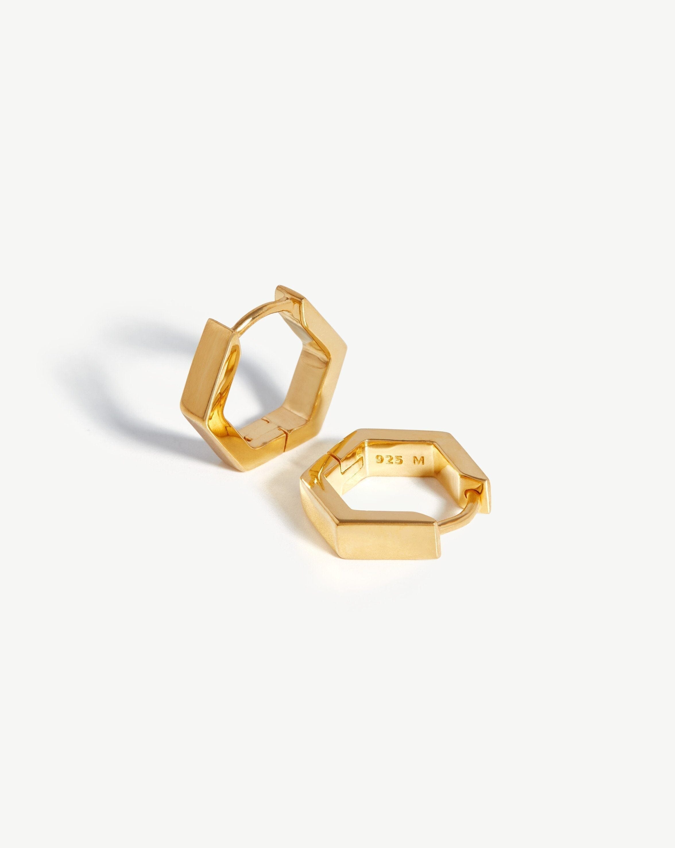 Chubby Hex Huggies | 18ct Gold Plated Vermeil Earrings Missoma 