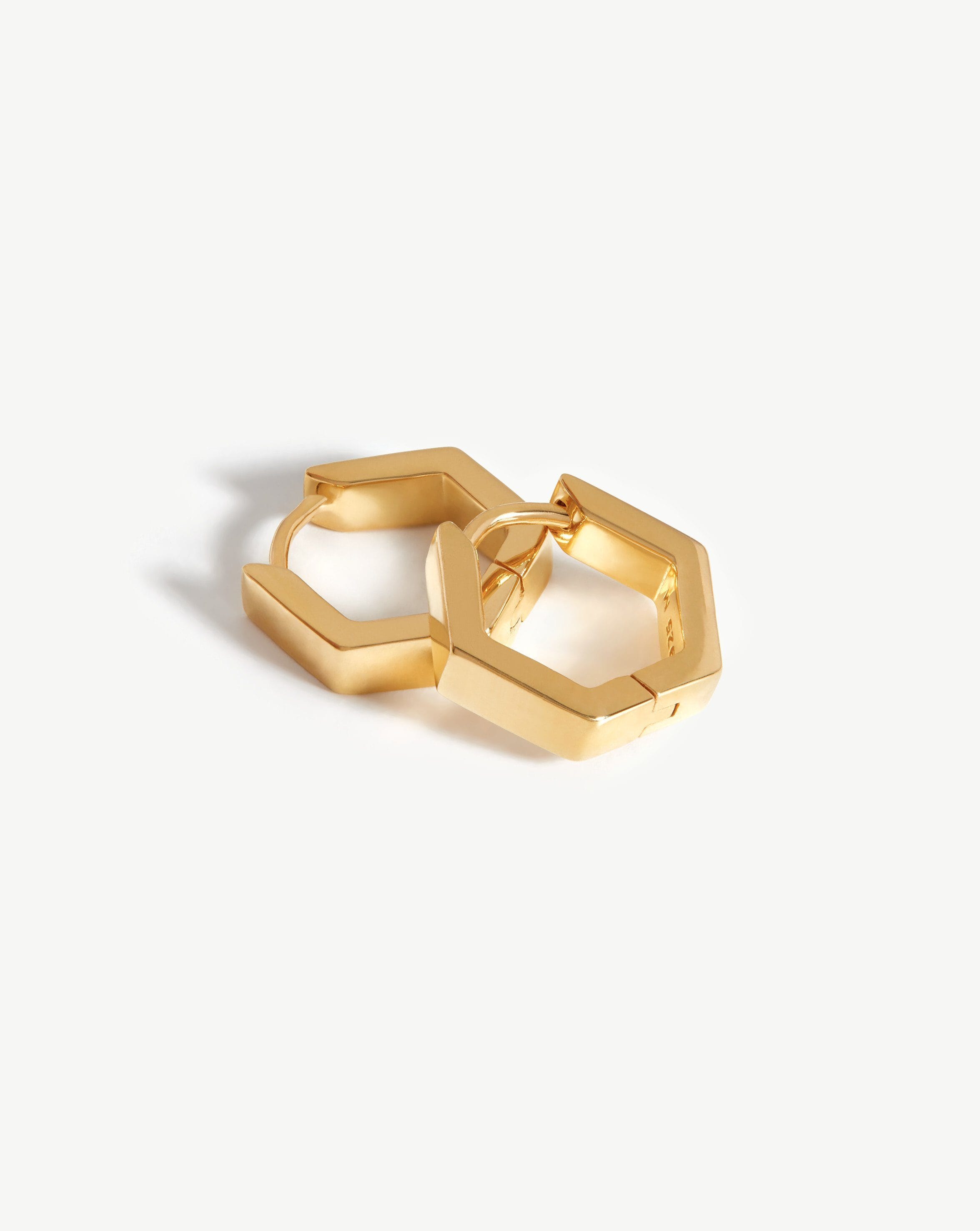 Chubby Hex Huggies | 18ct Gold Plated Vermeil Earrings Missoma 