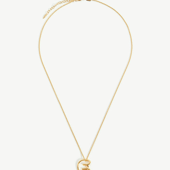 Chubby Pearl Initial Pendant Necklace - Initial E | 18ct Gold Plated Vermeil/Pearl Necklaces Missoma 