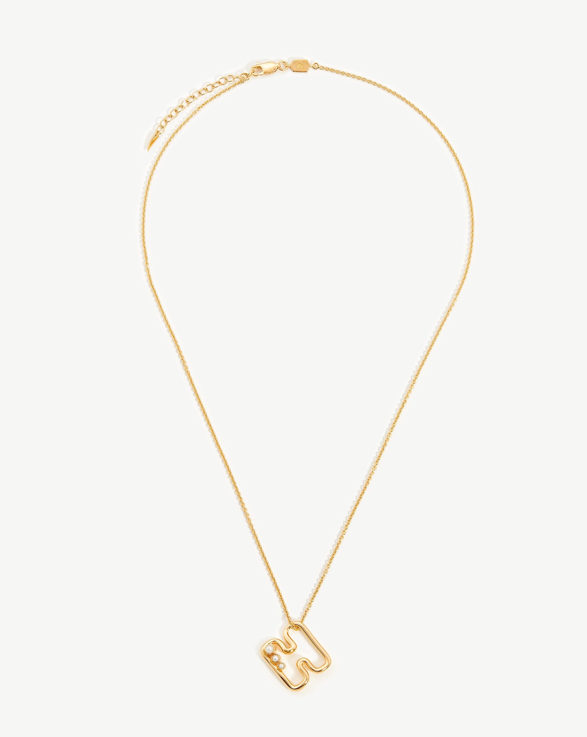 Chubby Pearl Initial Pendant Necklace - Initial H | 18ct Gold Plated Vermeil/Pearl Necklaces Missoma 