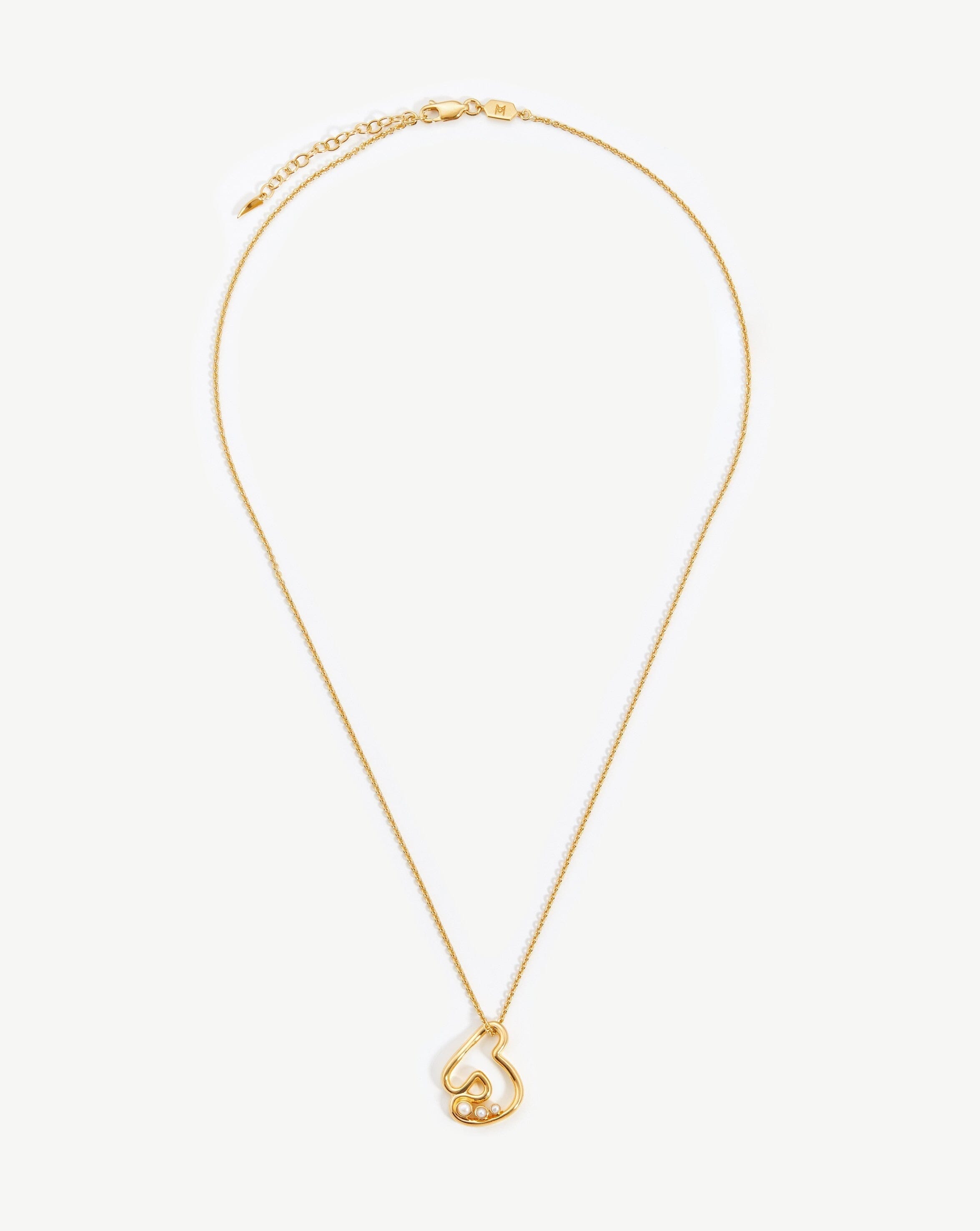 Chubby Pearl Initial Pendant Necklace - Initial J | 18ct Gold Plated Vermeil/Pearl Necklaces Missoma 