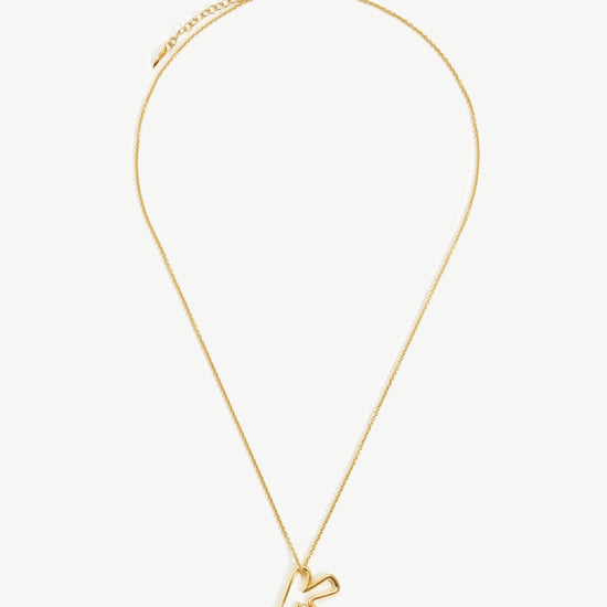 Chubby Pearl Initial Pendant Necklace - Initial K | 18ct Gold Plated Vermeil/Pearl Necklaces Missoma 