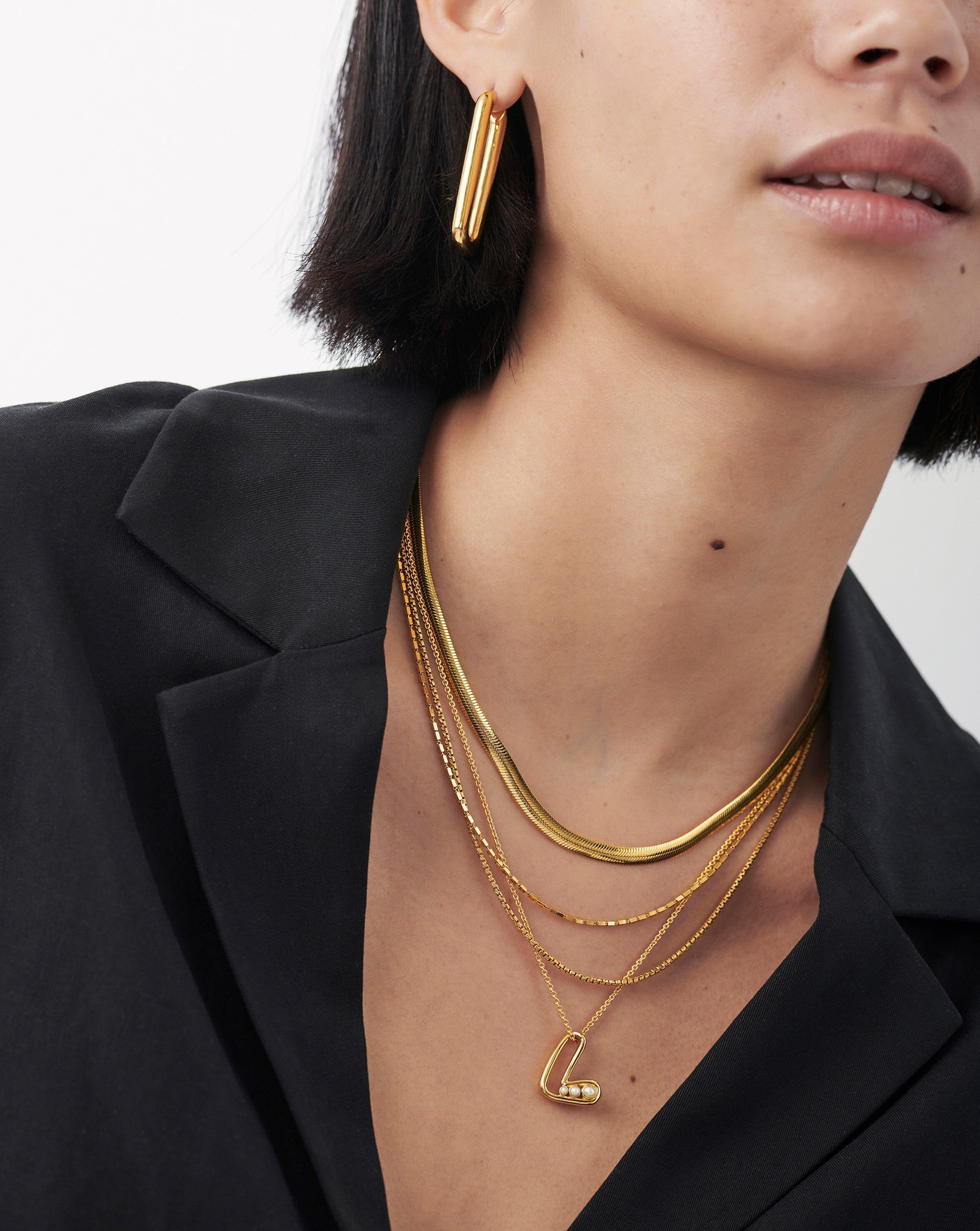 Chubby Pearl Initial Pendant Necklace - Initial L | 18ct Gold Plated Vermeil/Pearl Necklaces Missoma 