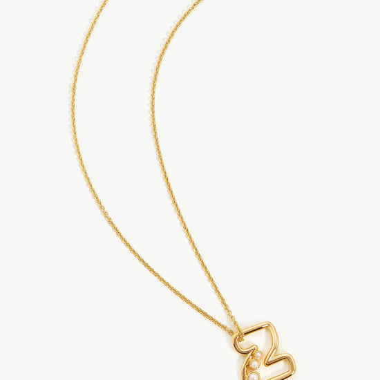 Chubby Pearl Initial Pendant Necklace - Initial Z | 18ct Gold Plated Vermeil/Pearl Necklaces Missoma 