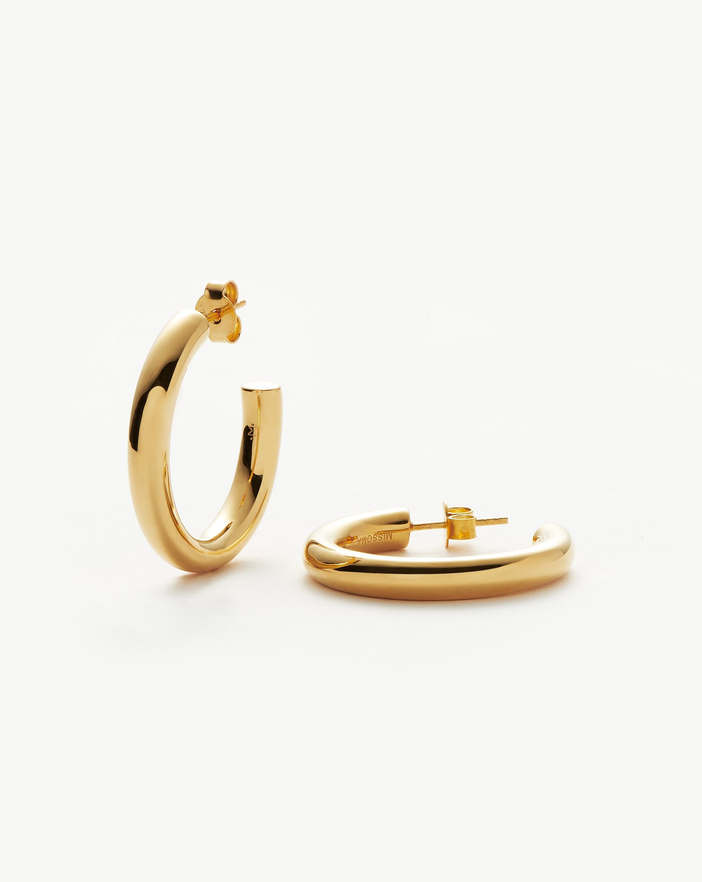Chubby Tunnel Large Hoop Earrings | 18ct Gold Plated