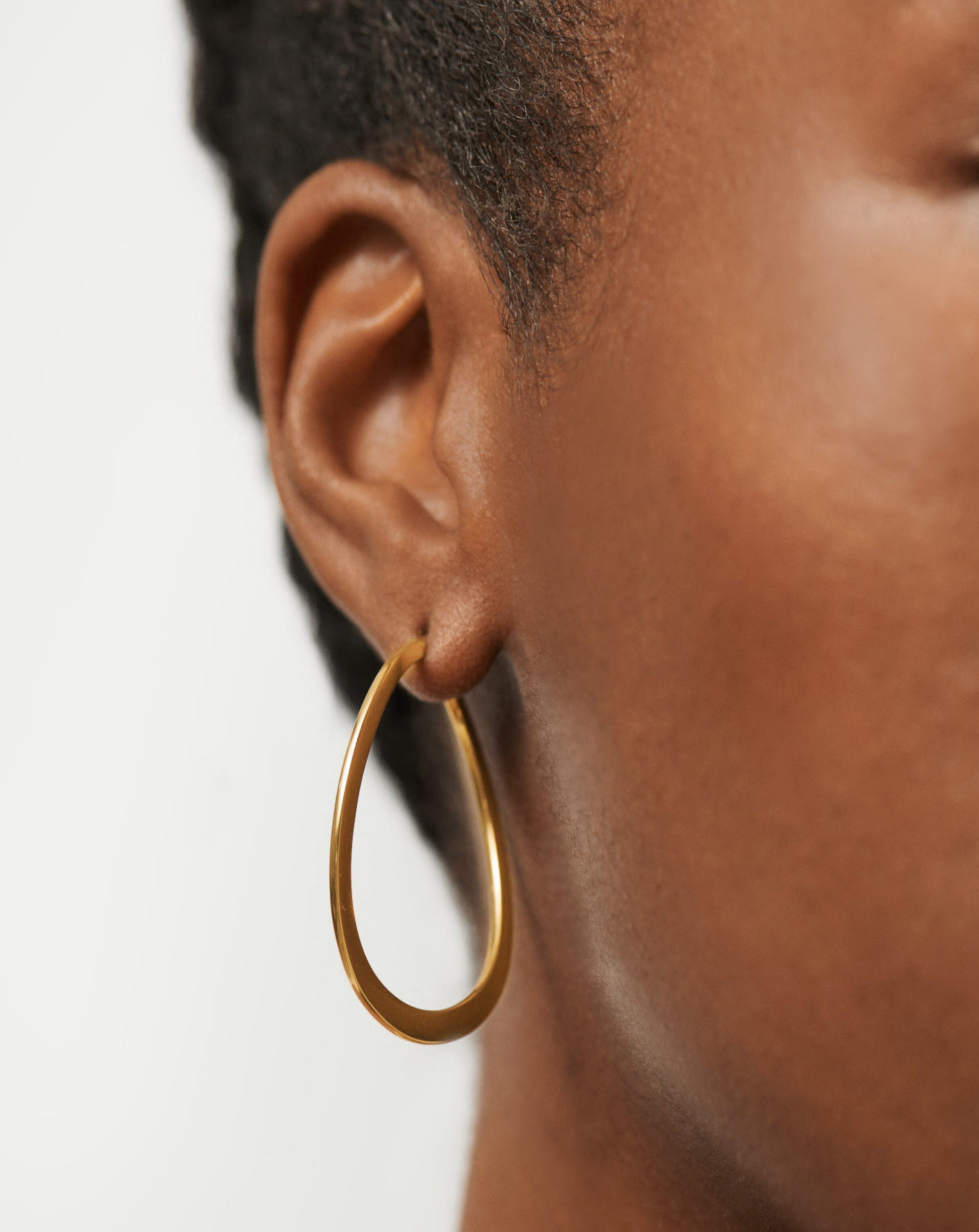 Classic Curve Large Hoop Earrings | 18ct Gold Plated Vermeil Earrings Missoma 